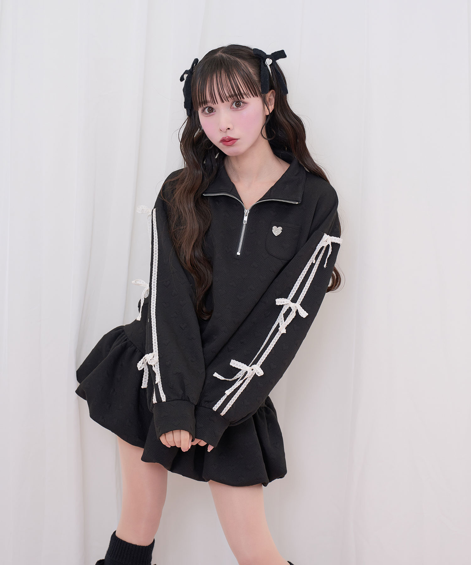 ハートJQハーフジップセットアップ