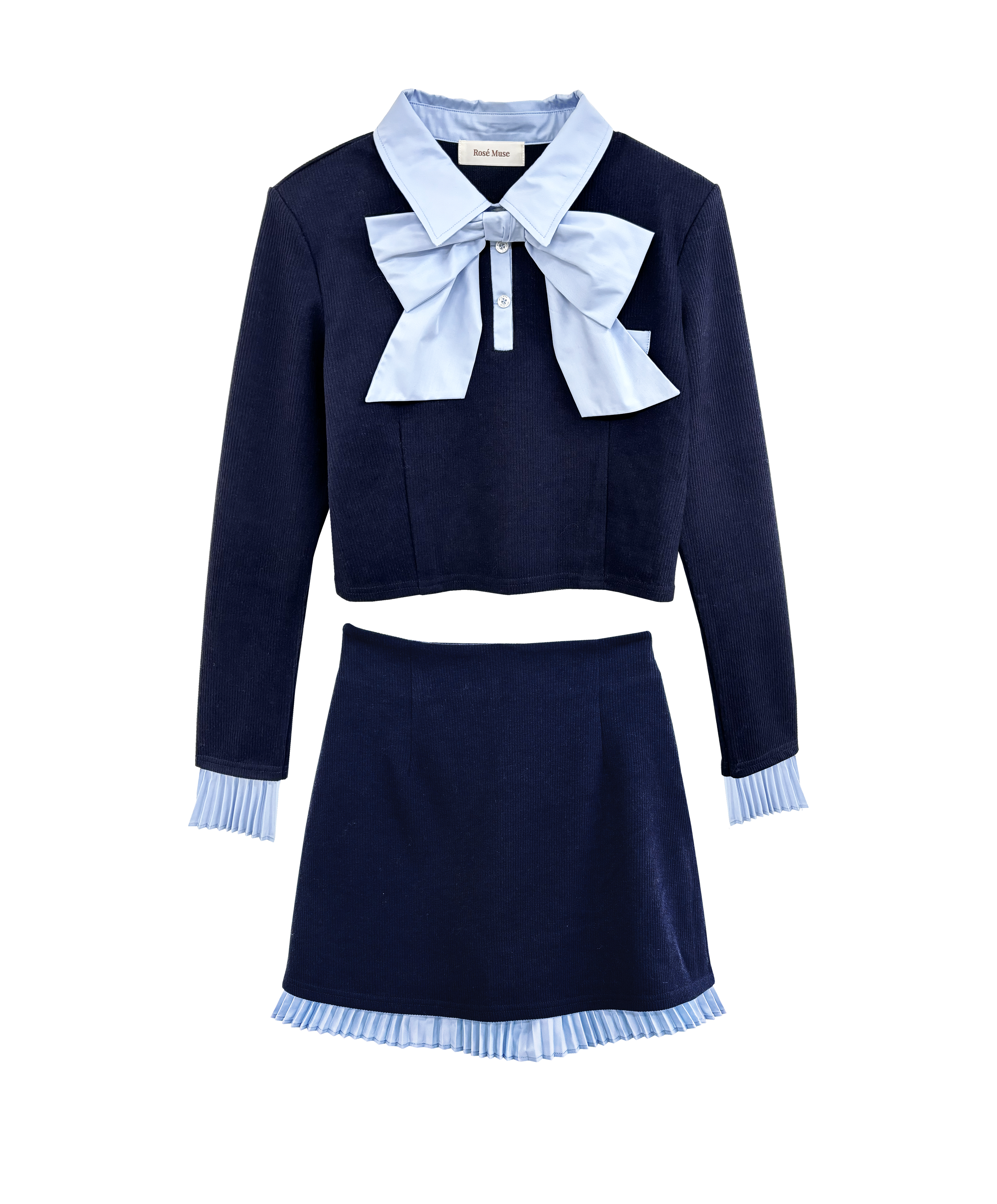 Ribbon shirt layered set up