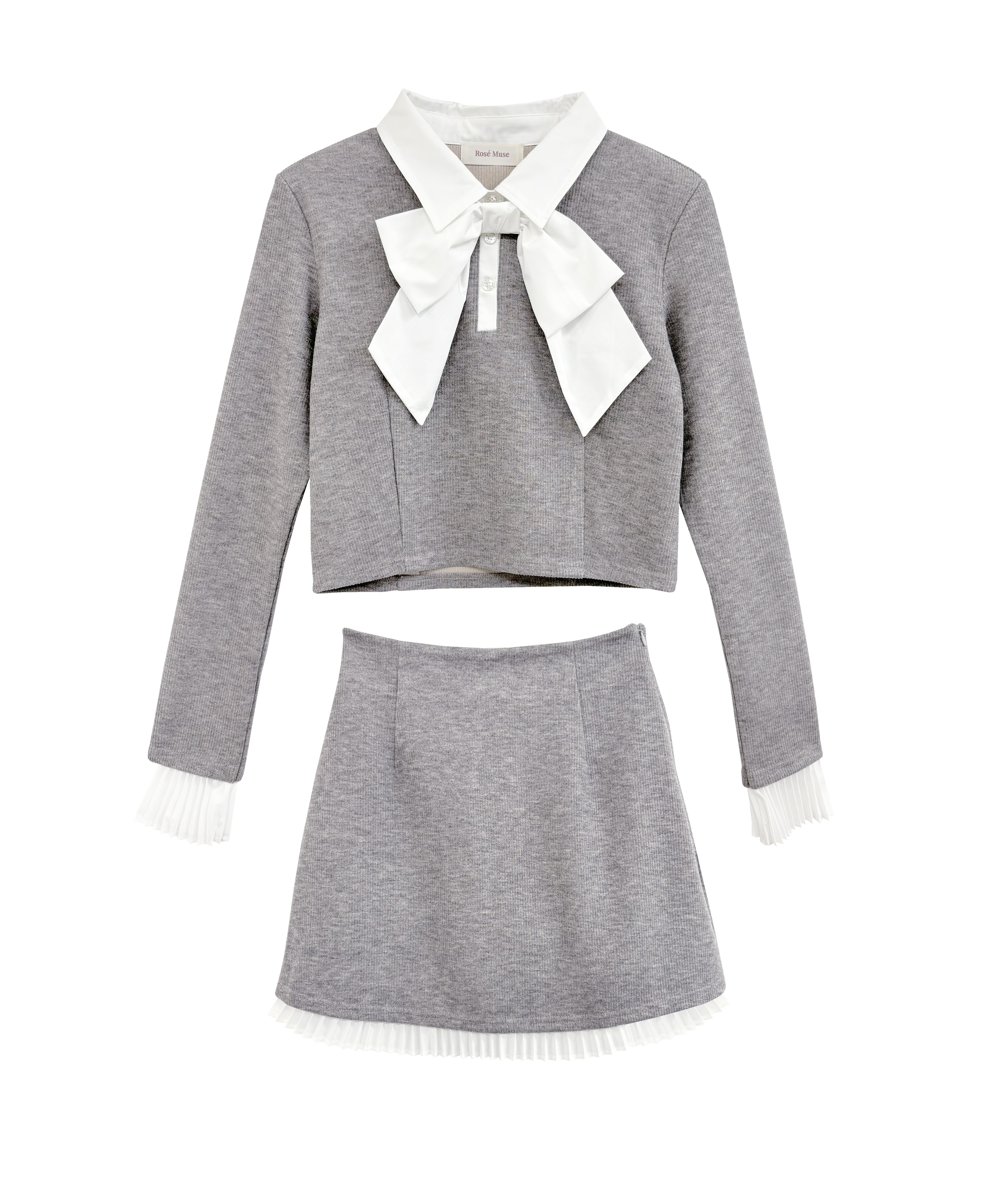 Ribbon shirt layered set up