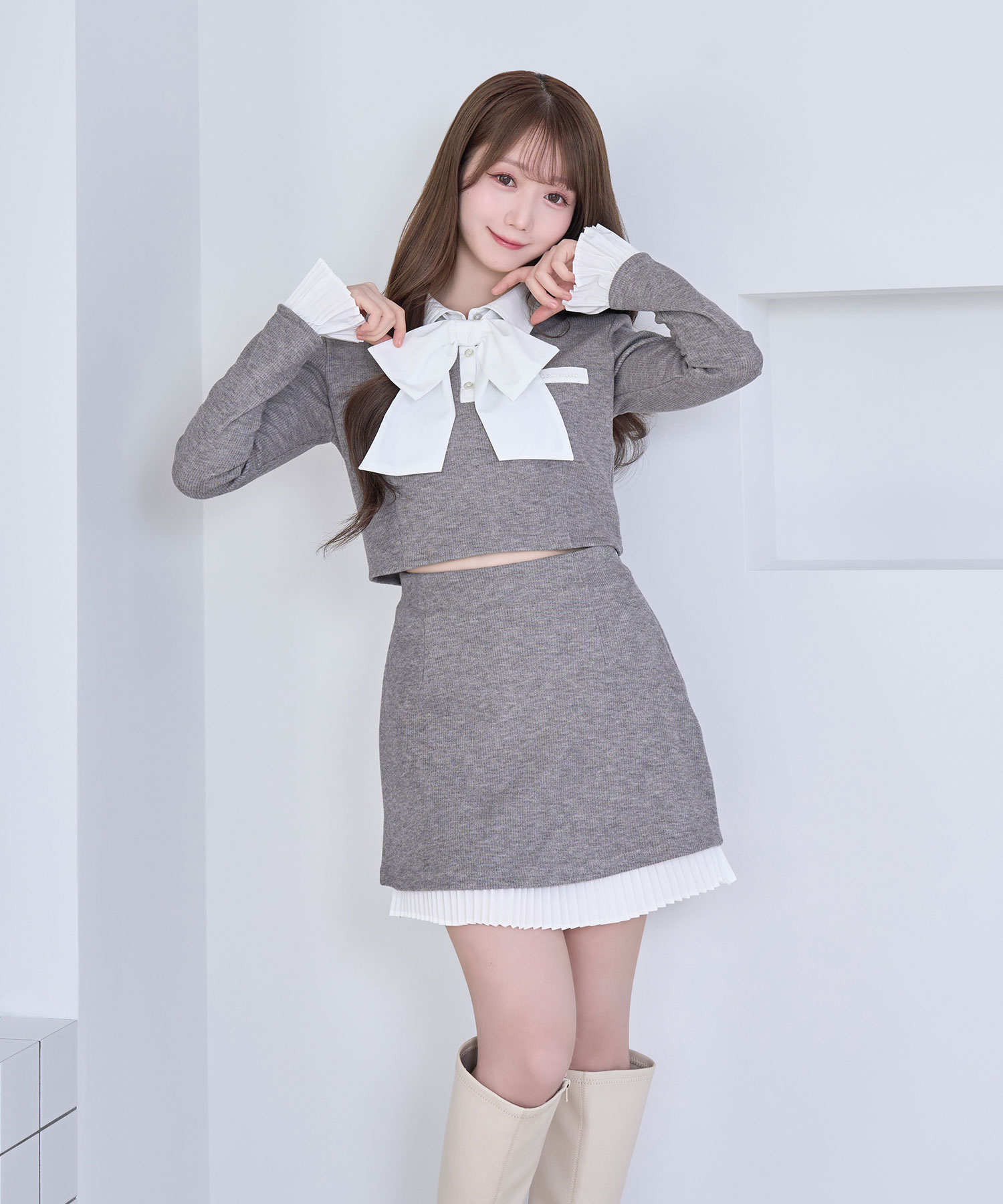 Ribbon shirt layered set up – BUNNY APARTMENT