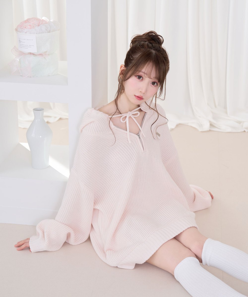 Over sized half zip hoodie – BUNNY APARTMENT
