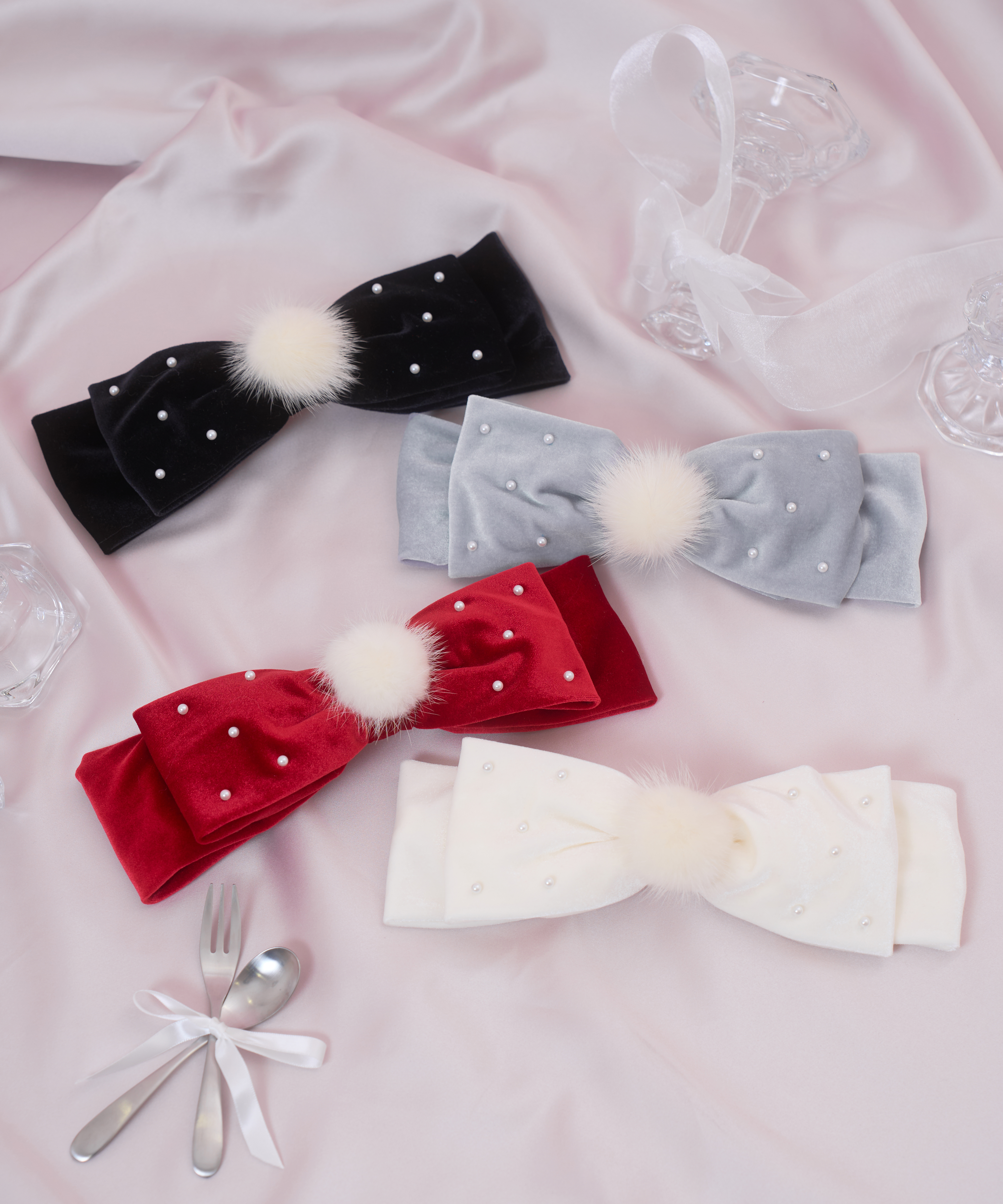 チェックジャガードプリーツニットワンピース winter likeリボンバレッタSET