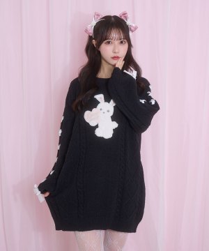 ハニーアップリケニットワンピース RoseリボンクリップSET