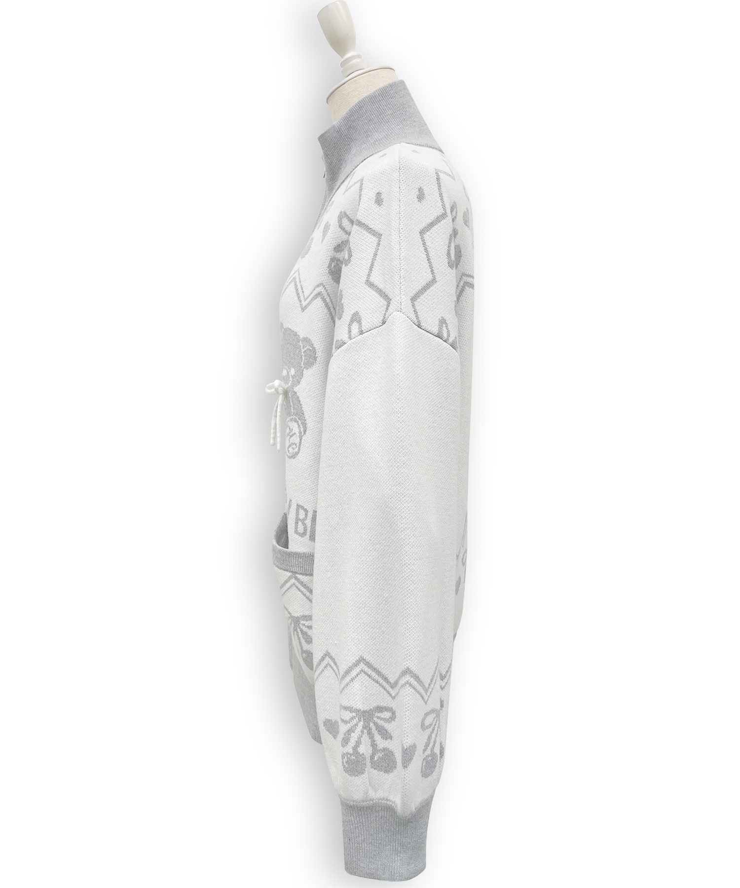 くまチェリージャガードジップブルゾン