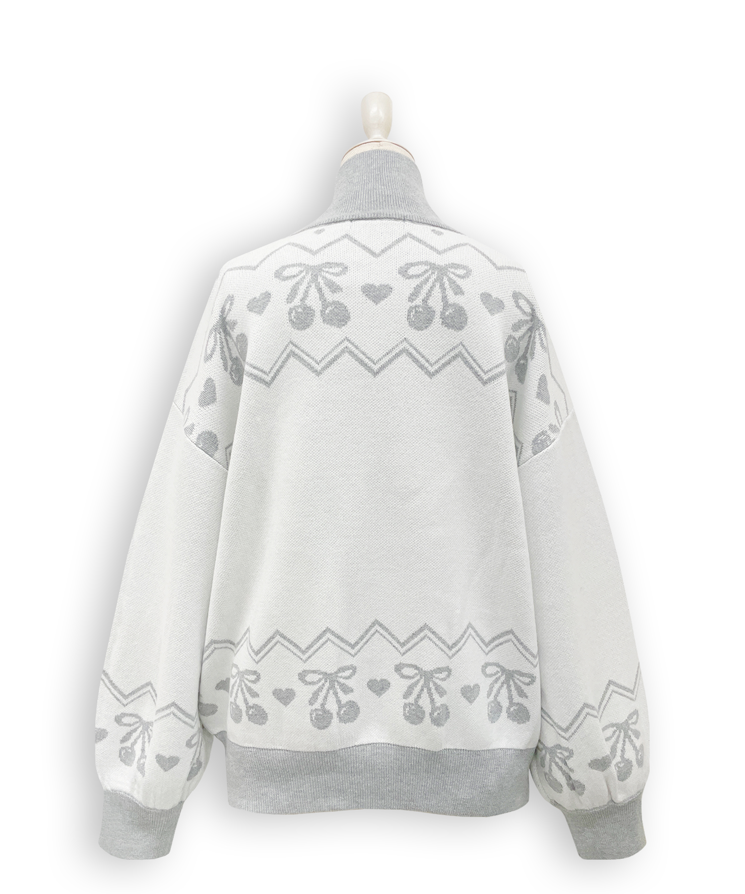 くまチェリージャガードジップブルゾン