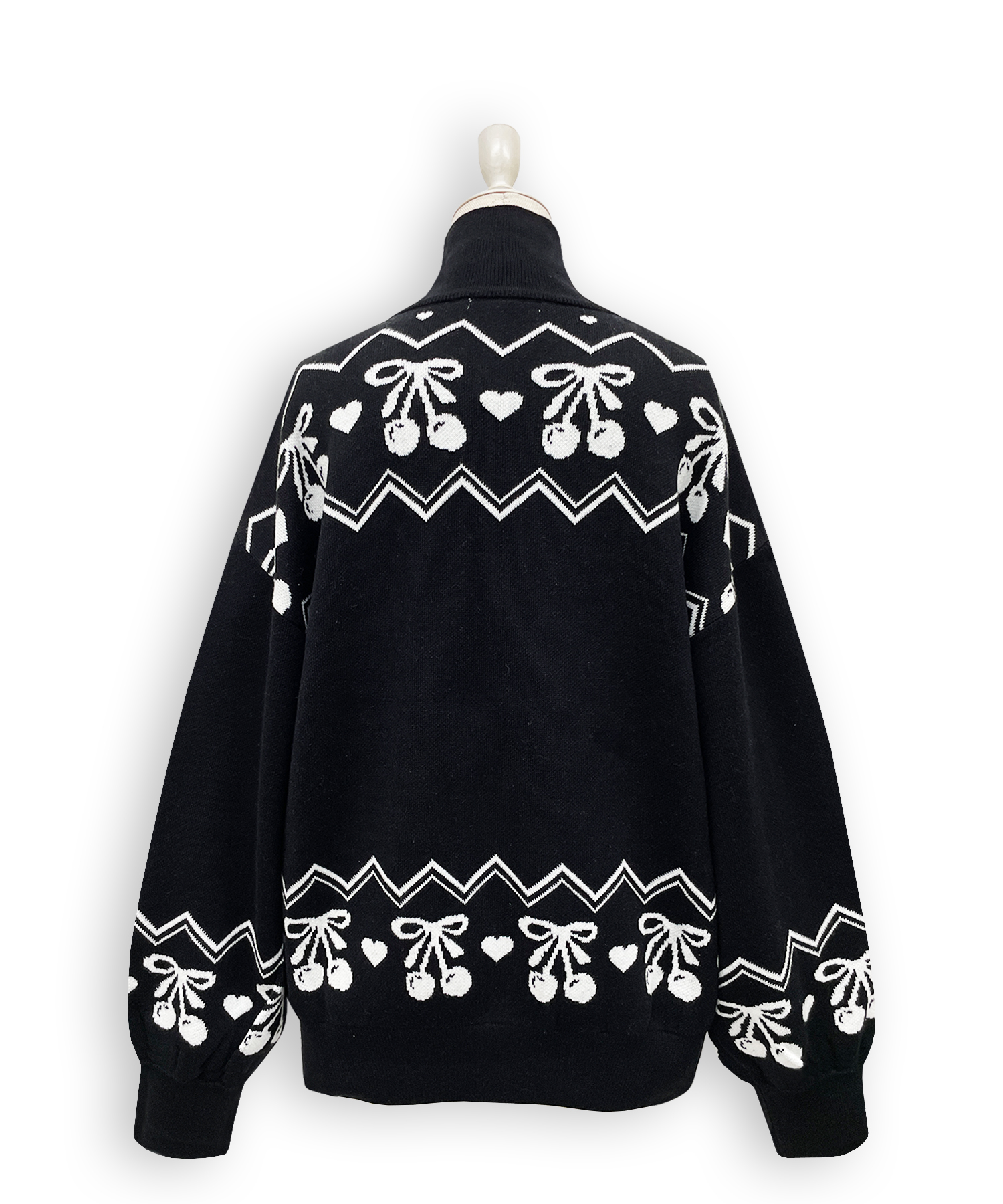 くまチェリージャガードジップブルゾン