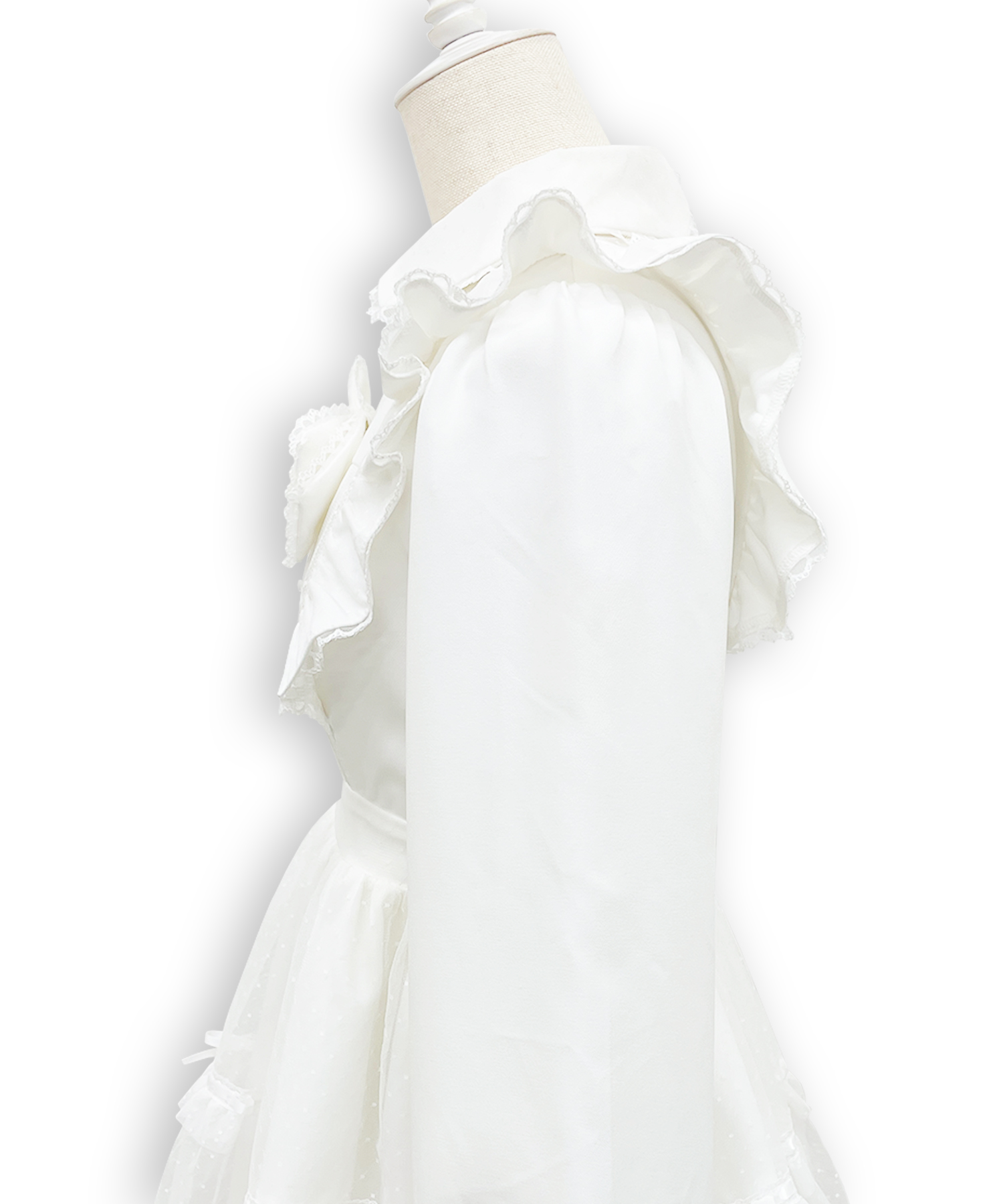 フロントリボンドットチュールワンピース