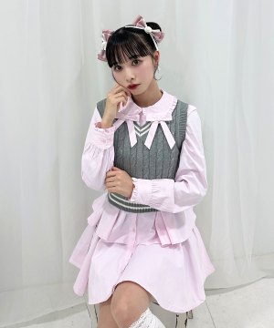 ベストセットシャツワンピース Roseリボンクリップ SET