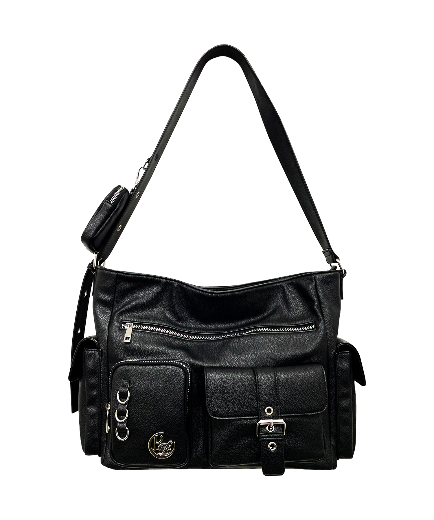 メニーポケットメッセンジャーバッグ / ブラック