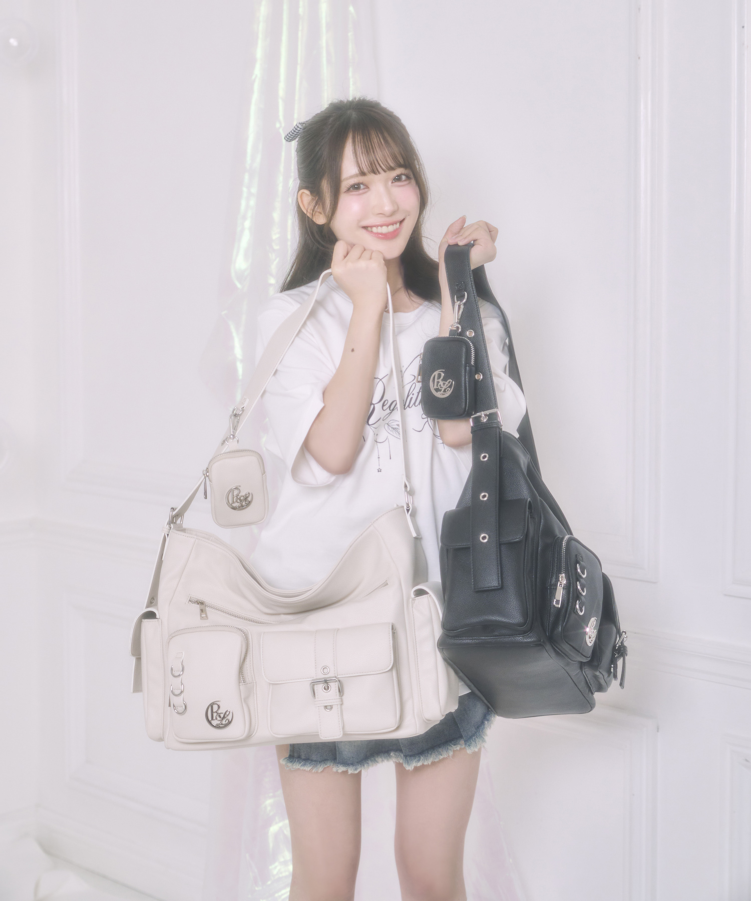 メニーポケットメッセンジャーバッグ / アイボリー