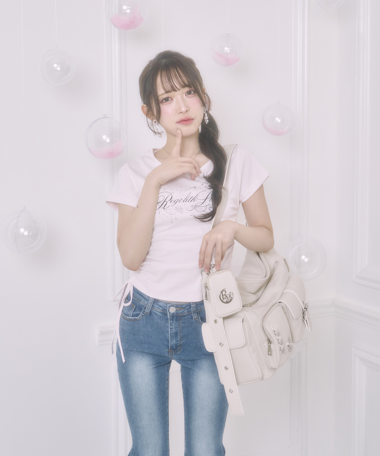 メニーポケットメッセンジャーバッグ / アイボリー