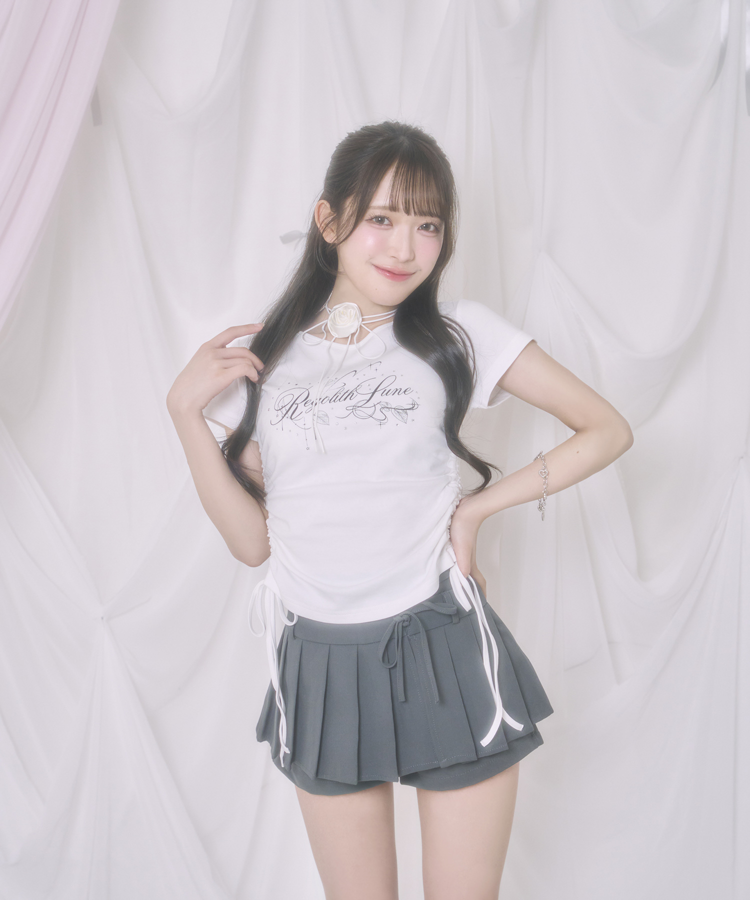 サイドリボンRegolith Lune Tシャツ / ホワイト