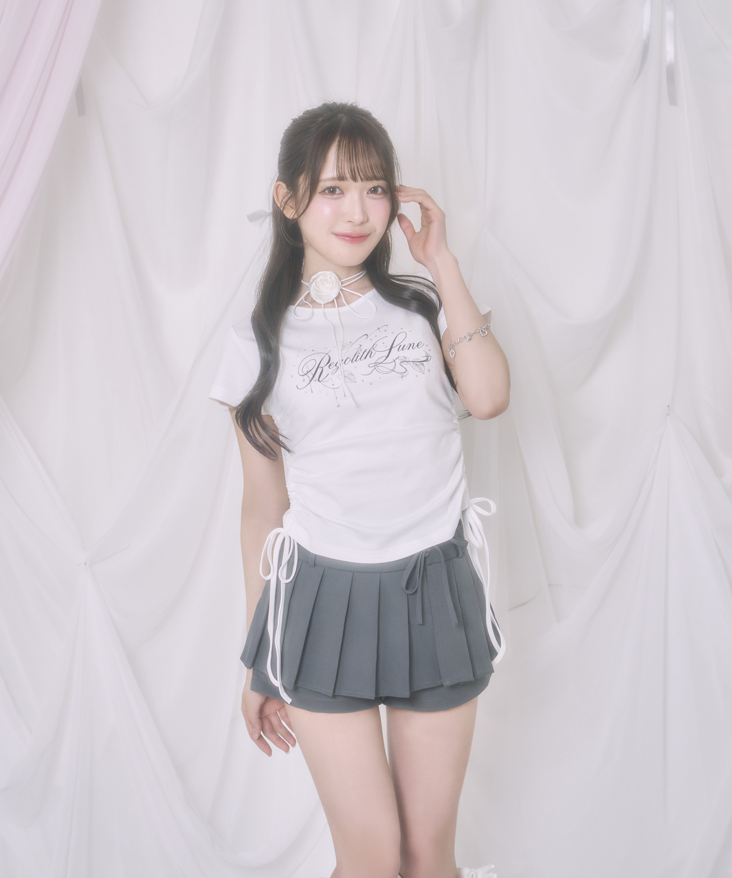 サイドリボンRegolith Lune Tシャツ / ホワイト