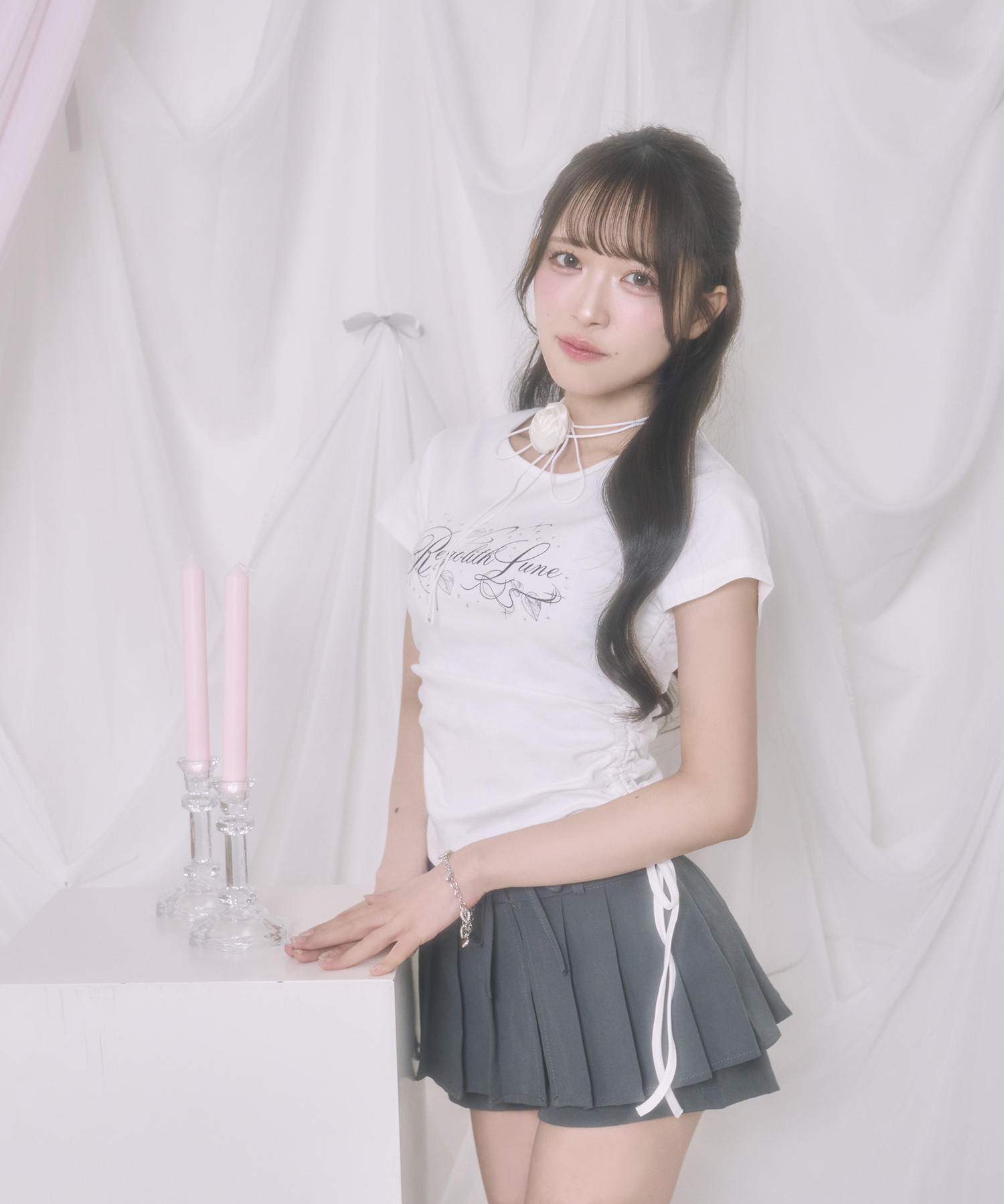 サイドリボンRegolith Lune Tシャツ / ホワイト