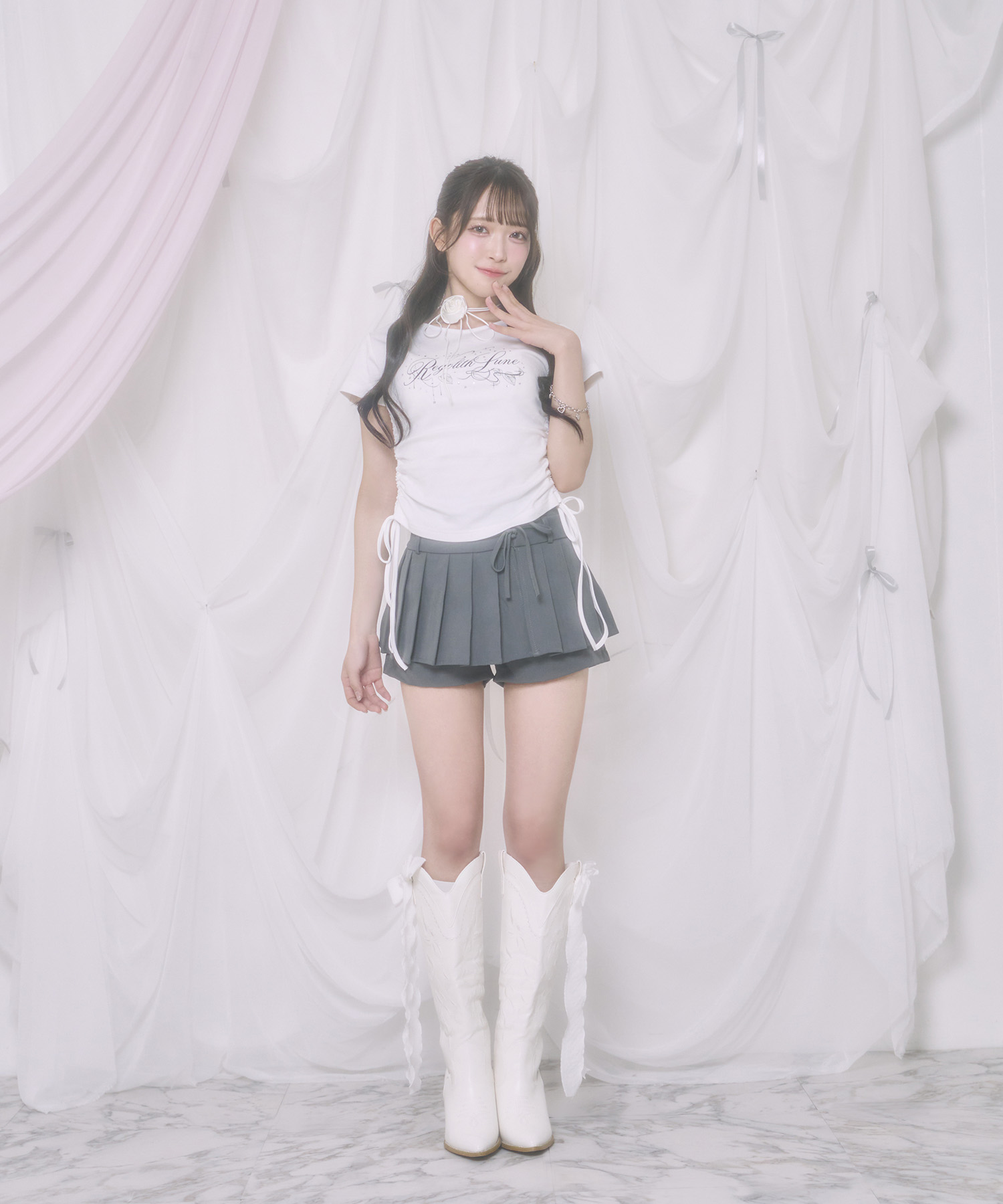 サイドリボンRegolith Lune Tシャツ / ホワイト