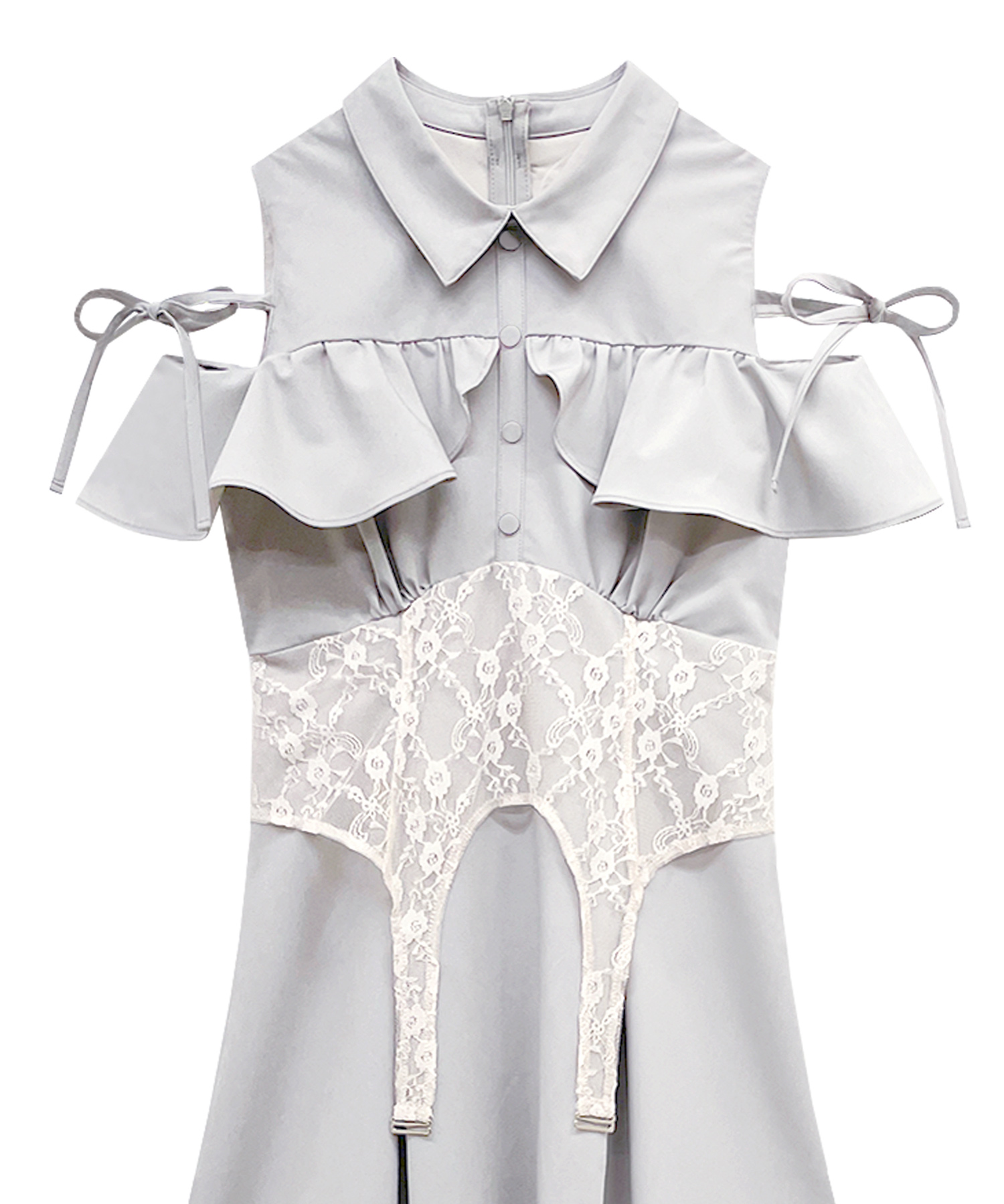 レースガーターシャツワンピ