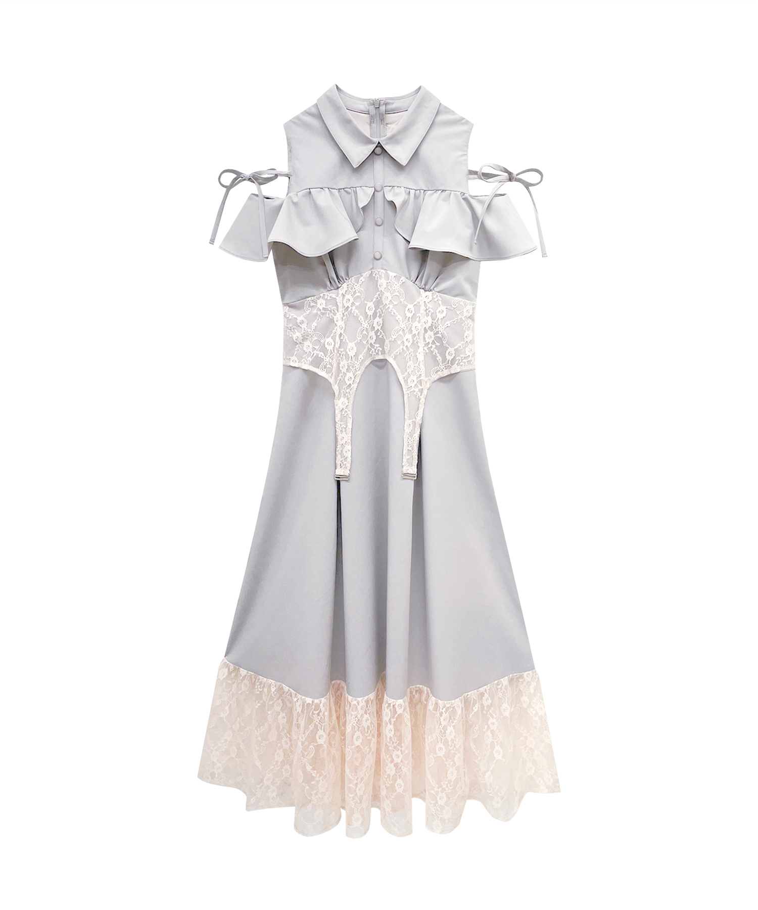 レースガーターシャツワンピ