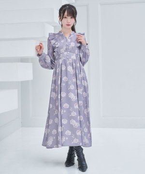 Original rose print one-piece