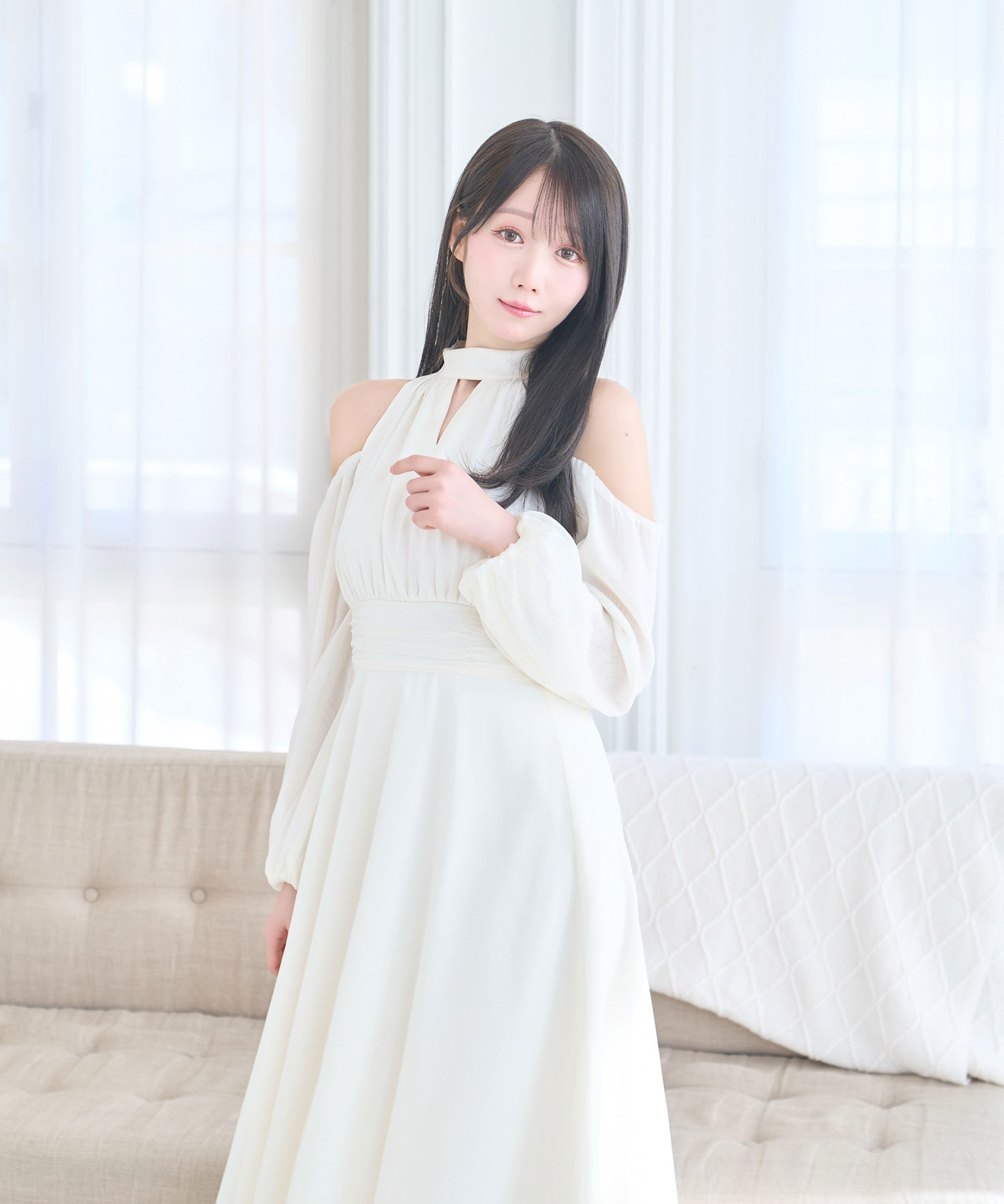 ロゼミューズ open shoulder chiffon dress ワンピース Open shoulder chiffon dress – BUNNY APARTMENT
