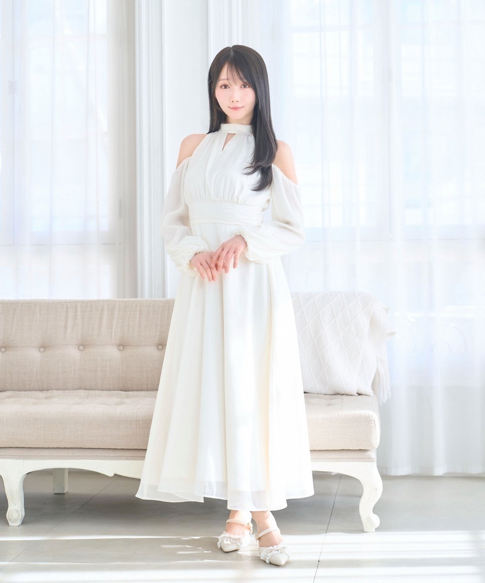 Open shoulder chiffon dress – BUNNY APARTMENT
