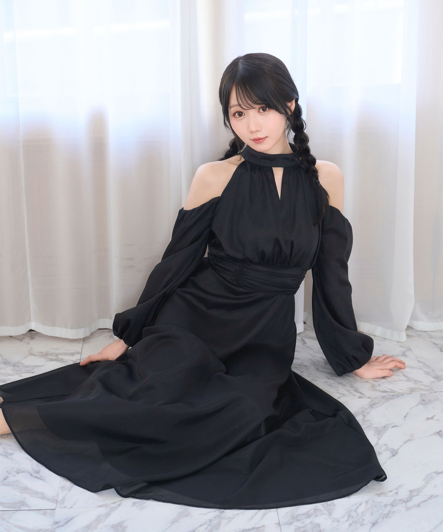 ロゼミューズ open shoulder chiffon dress ワンピース Open shoulder chiffon dress – BUNNY APARTMENT