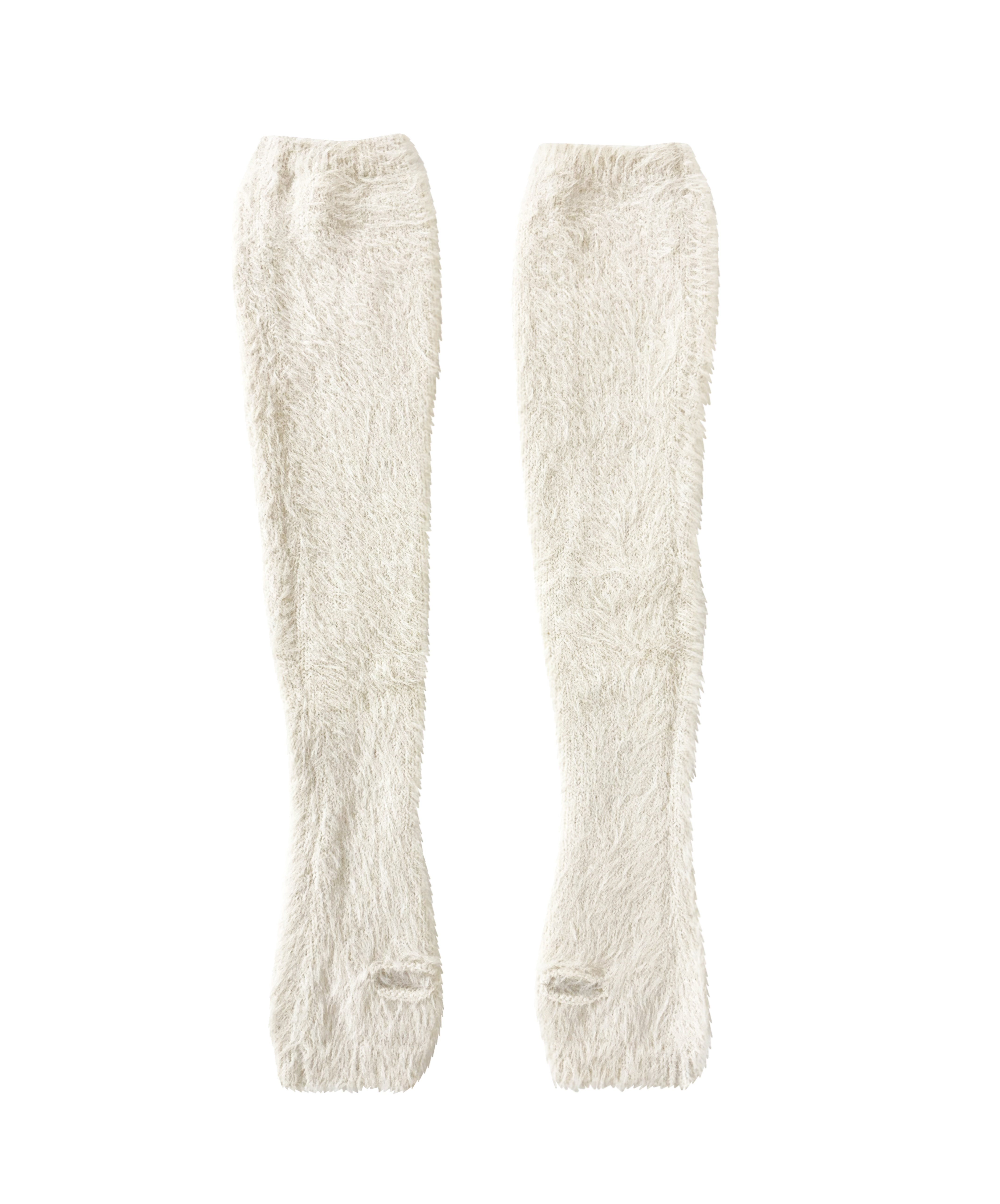 Off shoulder shaggy knit