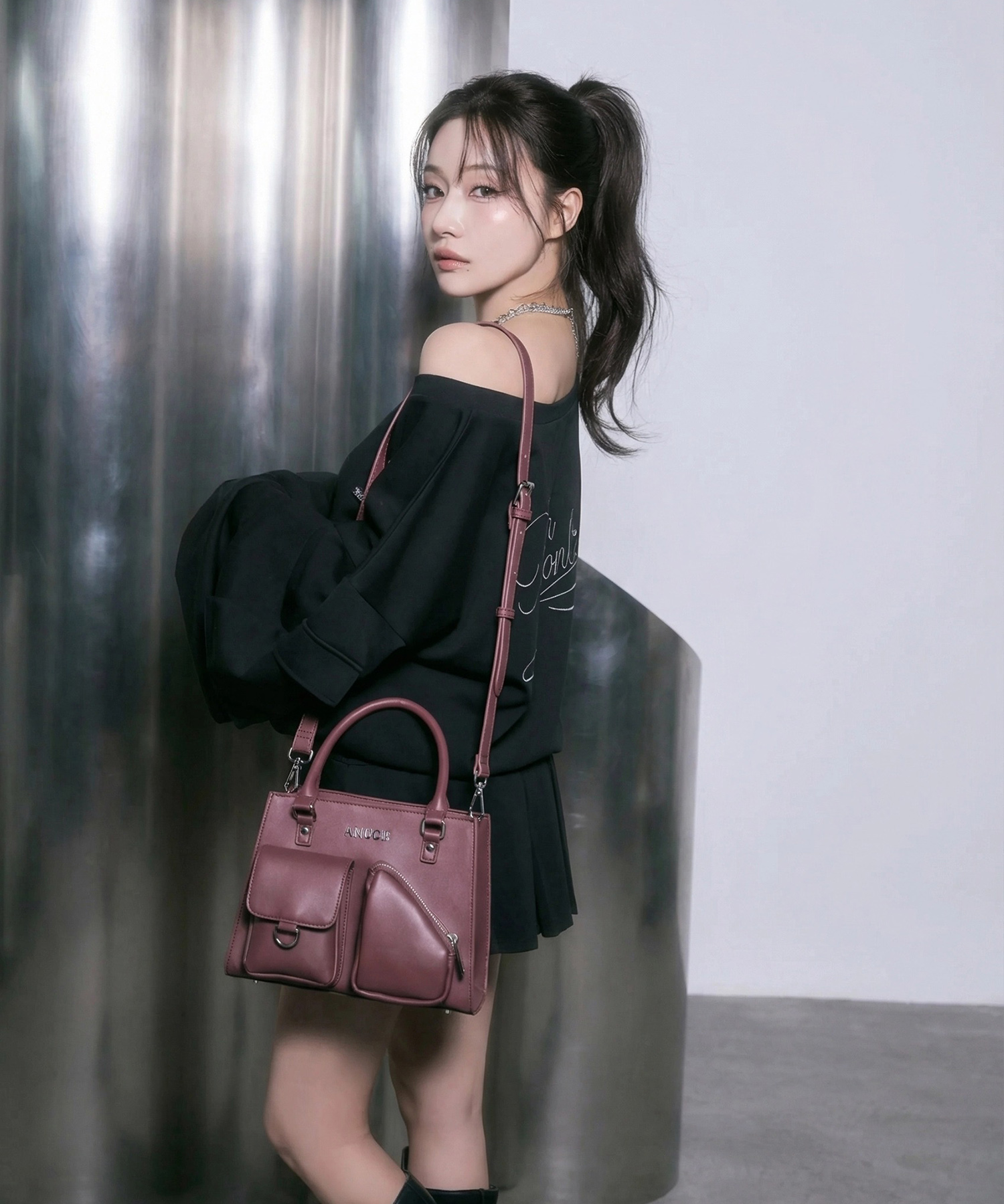 ワンショルジッププルオーバー