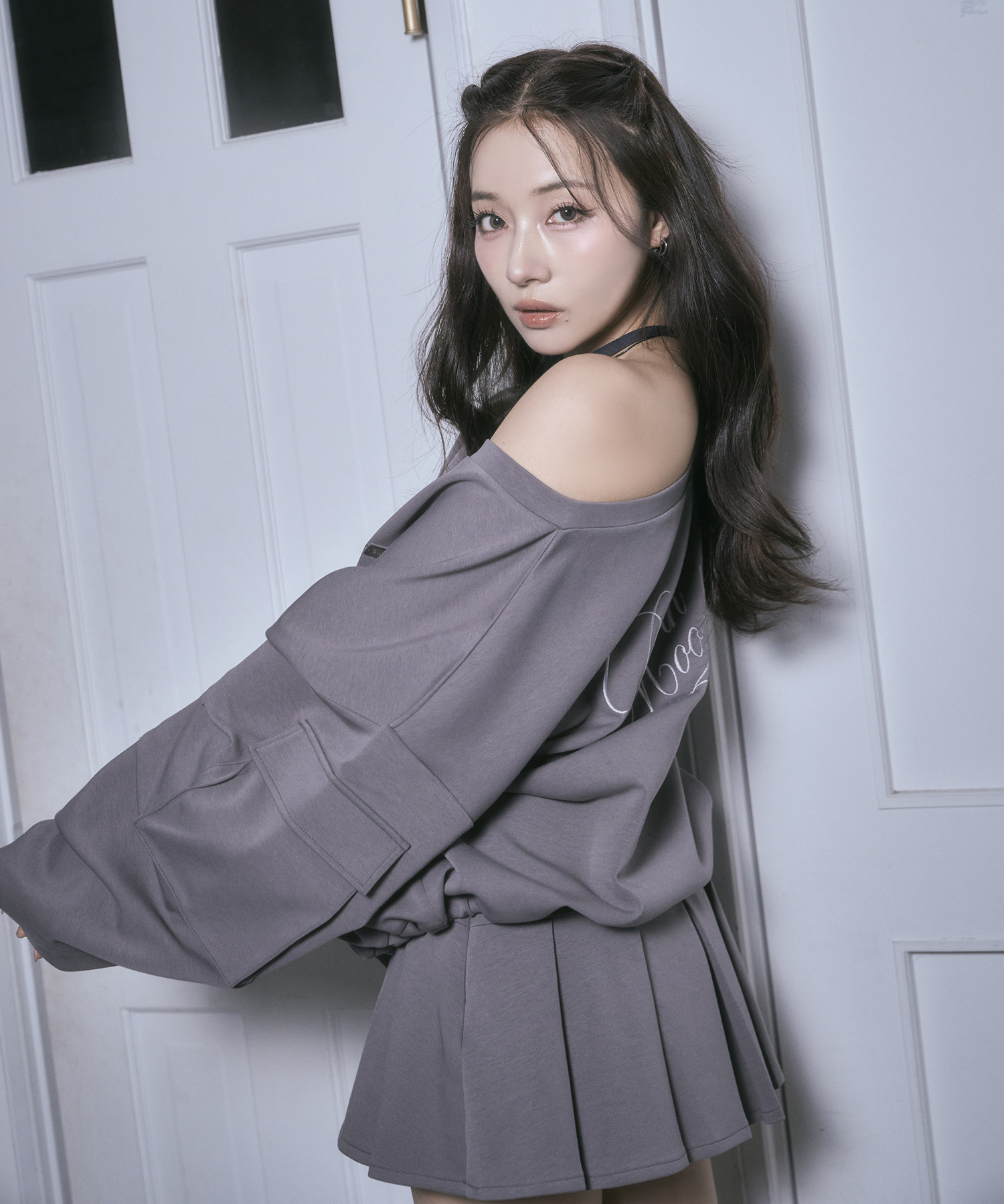 ワンショルジッププルオーバー プリーツカットソースカパン SET FAIR