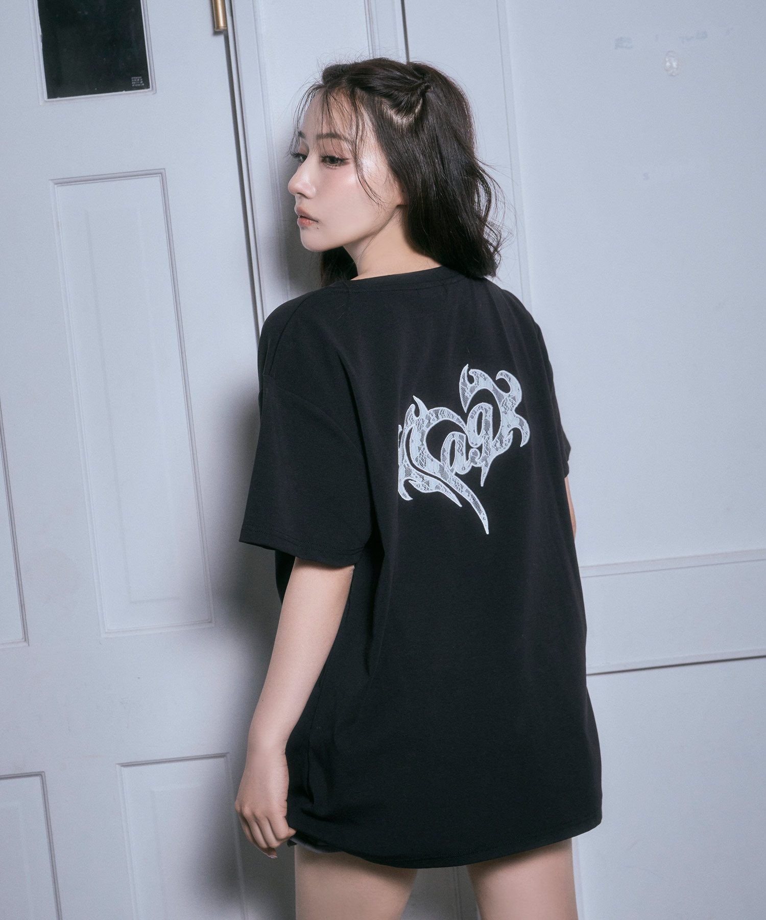 レースハートTシャツ