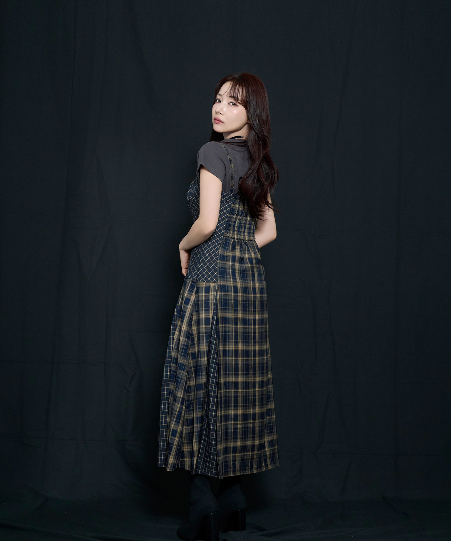 ドッキングチェックキャミワンピ