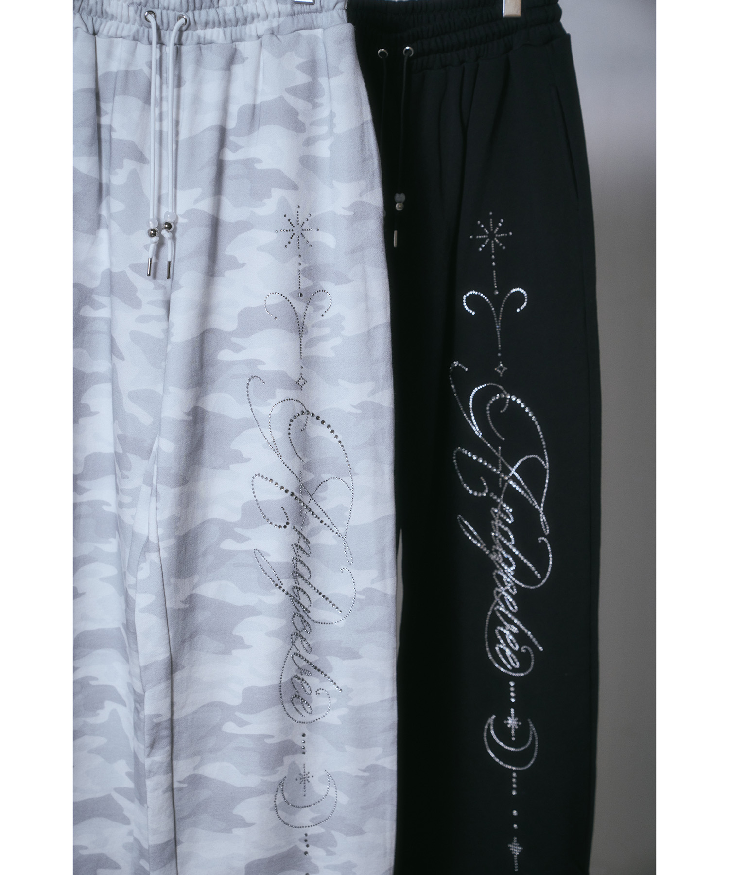 ラインストーンロゴスウェットパンツ