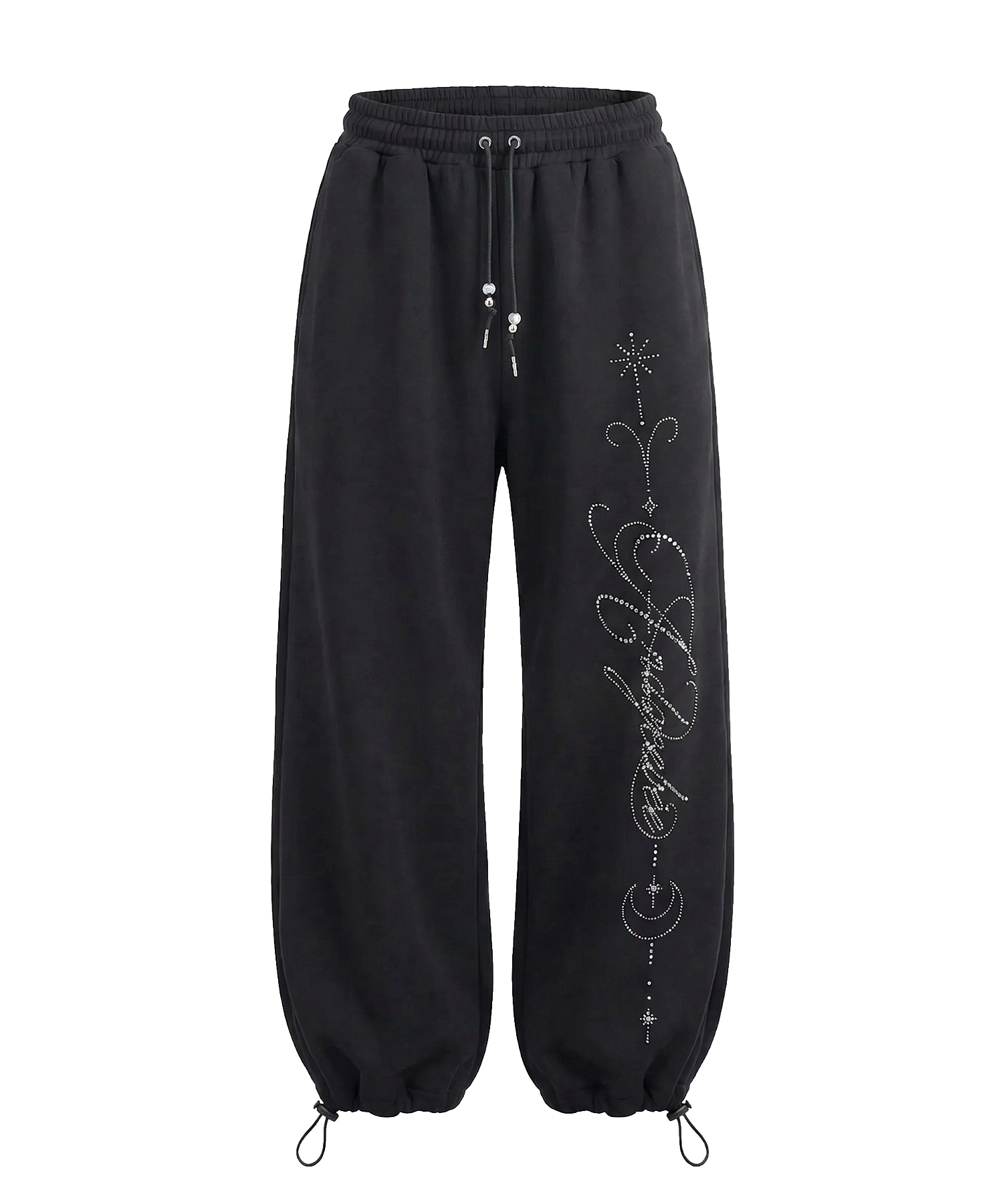 ラインストーンロゴスウェットパンツ