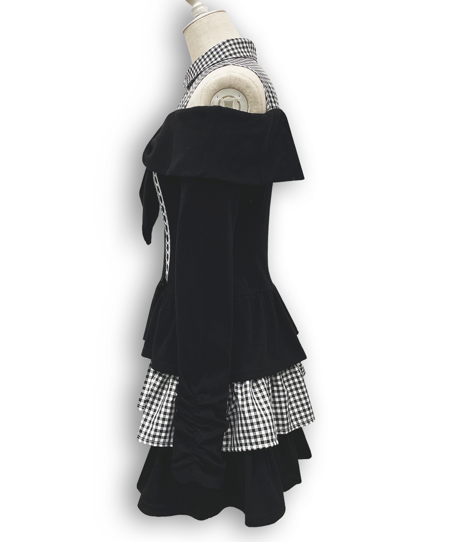 オフショルリボンドッキングワンピース