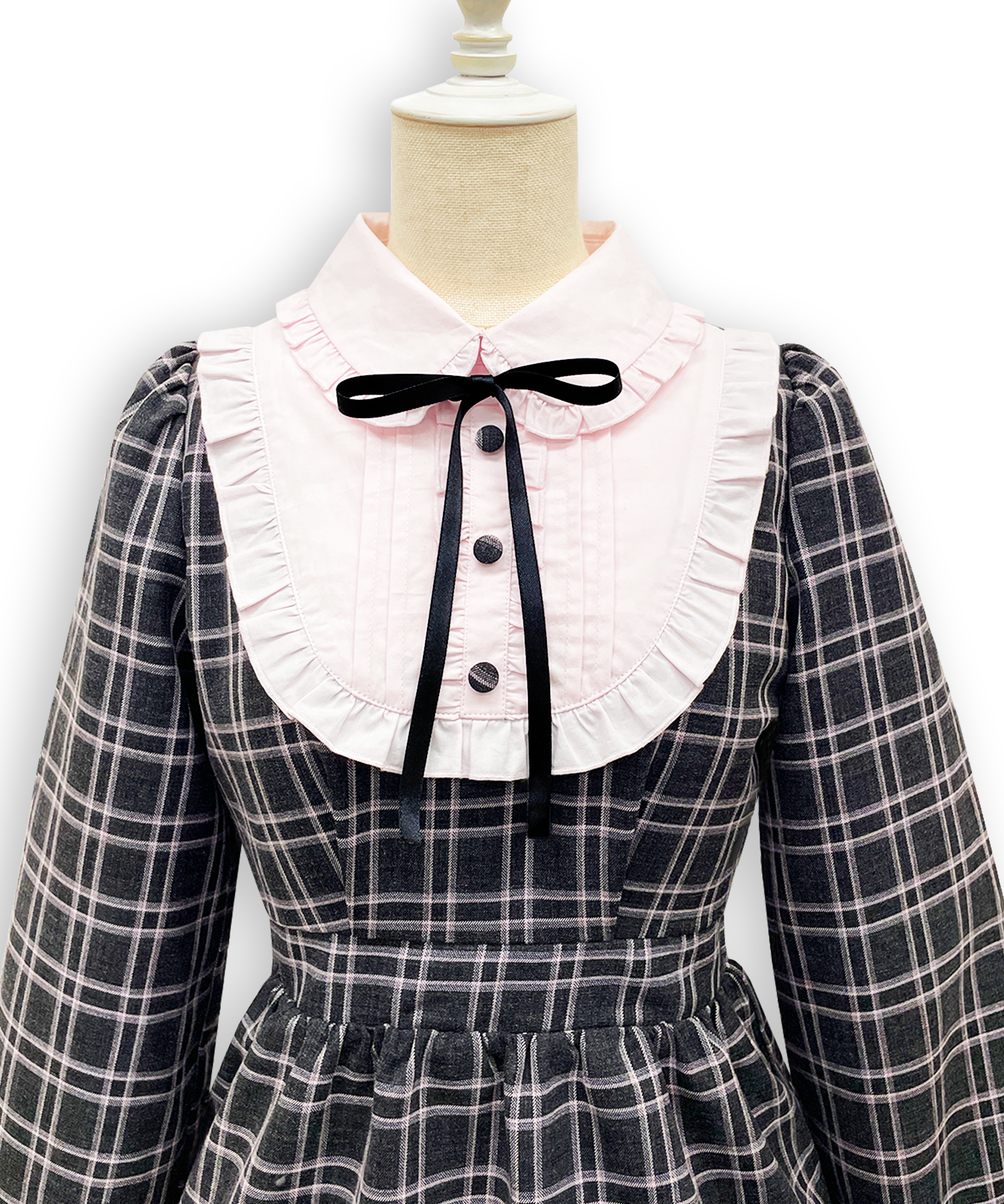 配色ヨークフリルワンピース