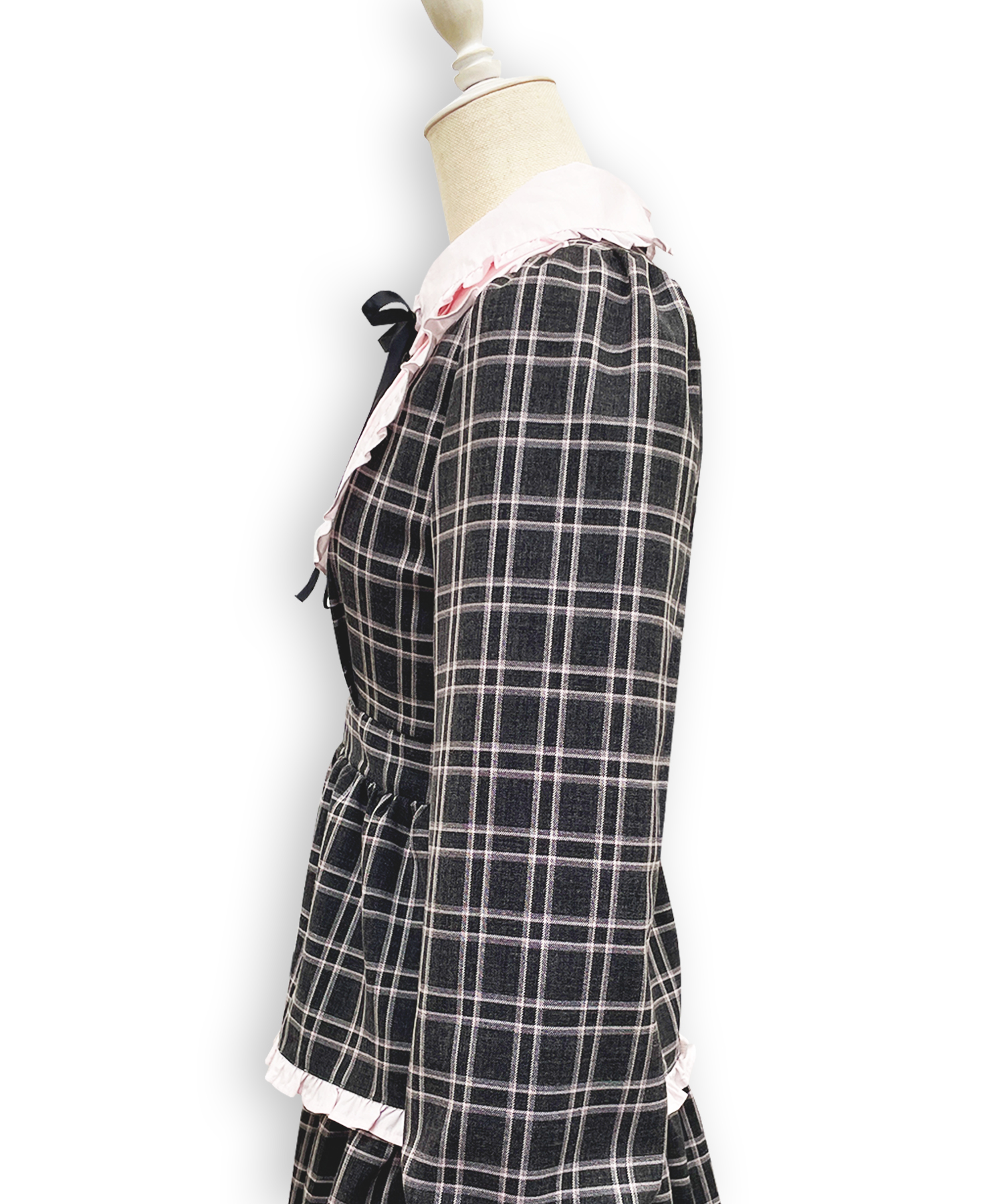 配色ヨークフリルワンピース