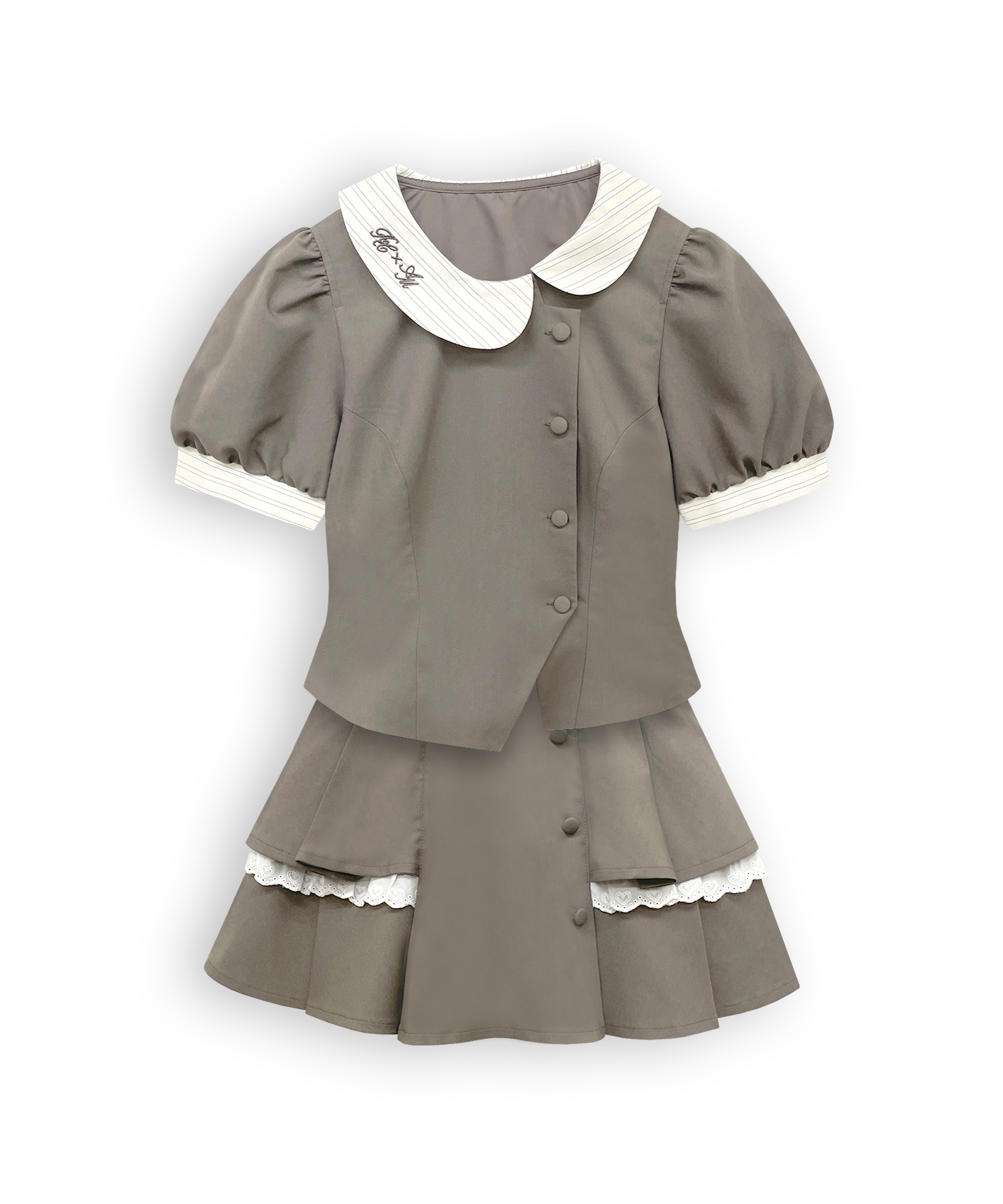 【逃げ水あむcollaboration】アシンメトリー配色セットアップ