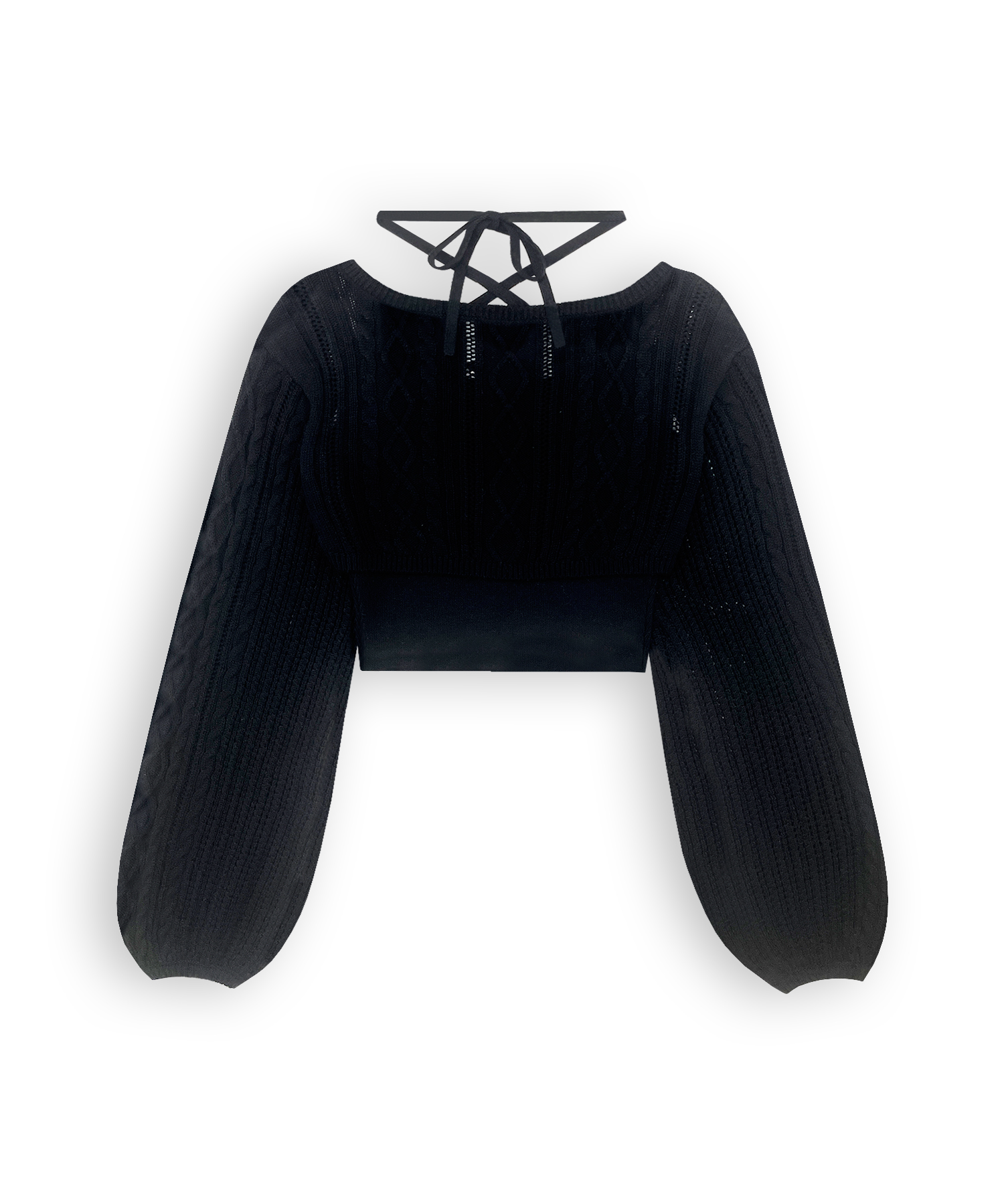 【逃げ水あむcollaboration】透かし編みアンサンブルニット