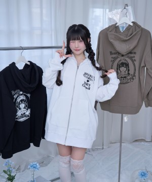 【逃げ水あむcollaboration】バックイラストジップパーカー