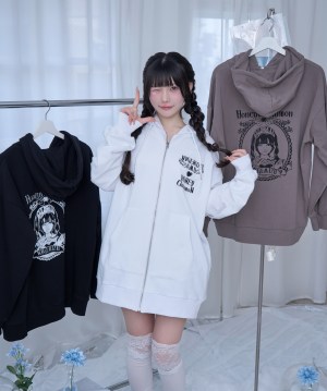 【逃げ水あむcollaboration】バックイラストジップパーカー