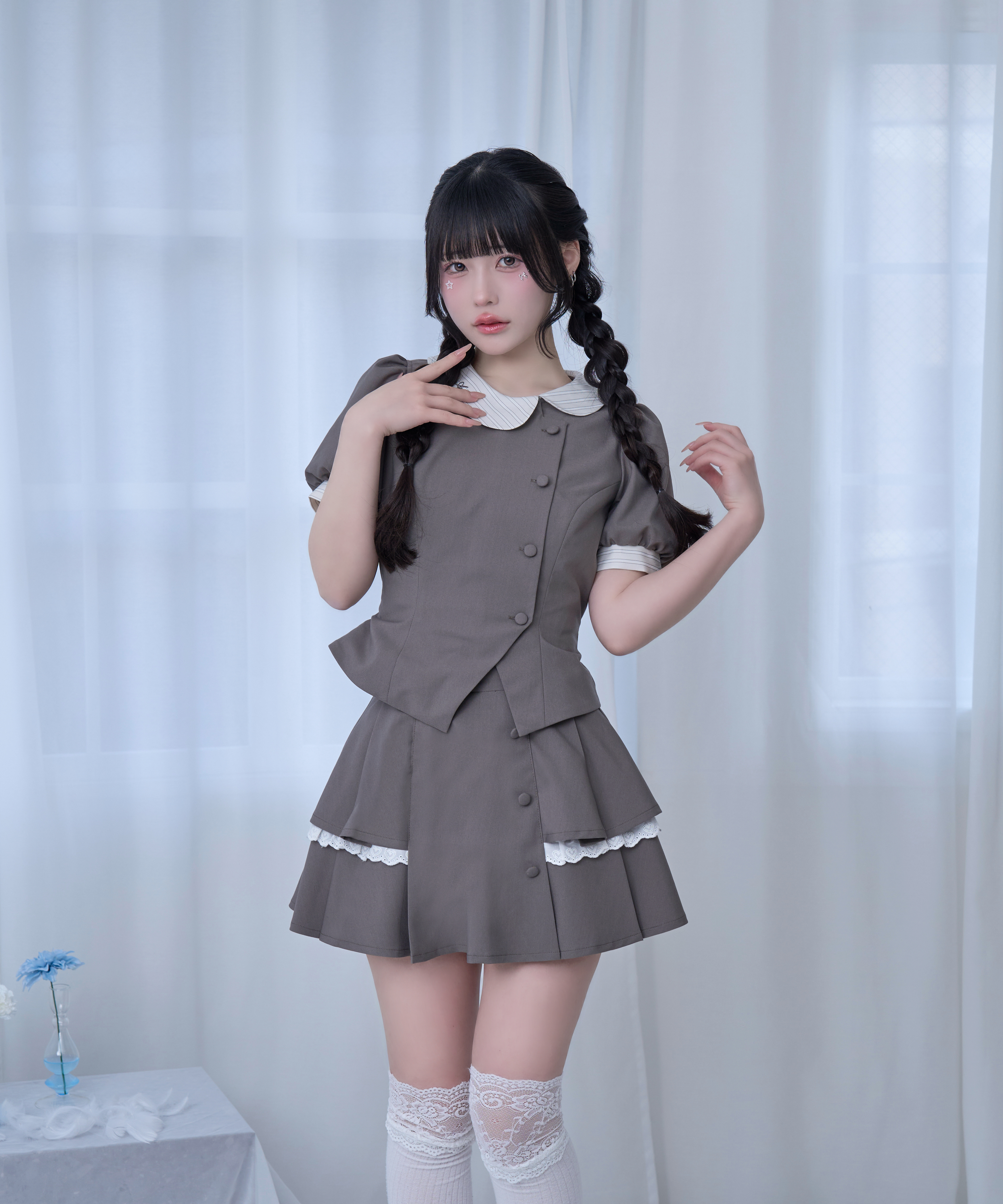 【逃げ水あむcollaboration】アシンメトリー配色セットアップ