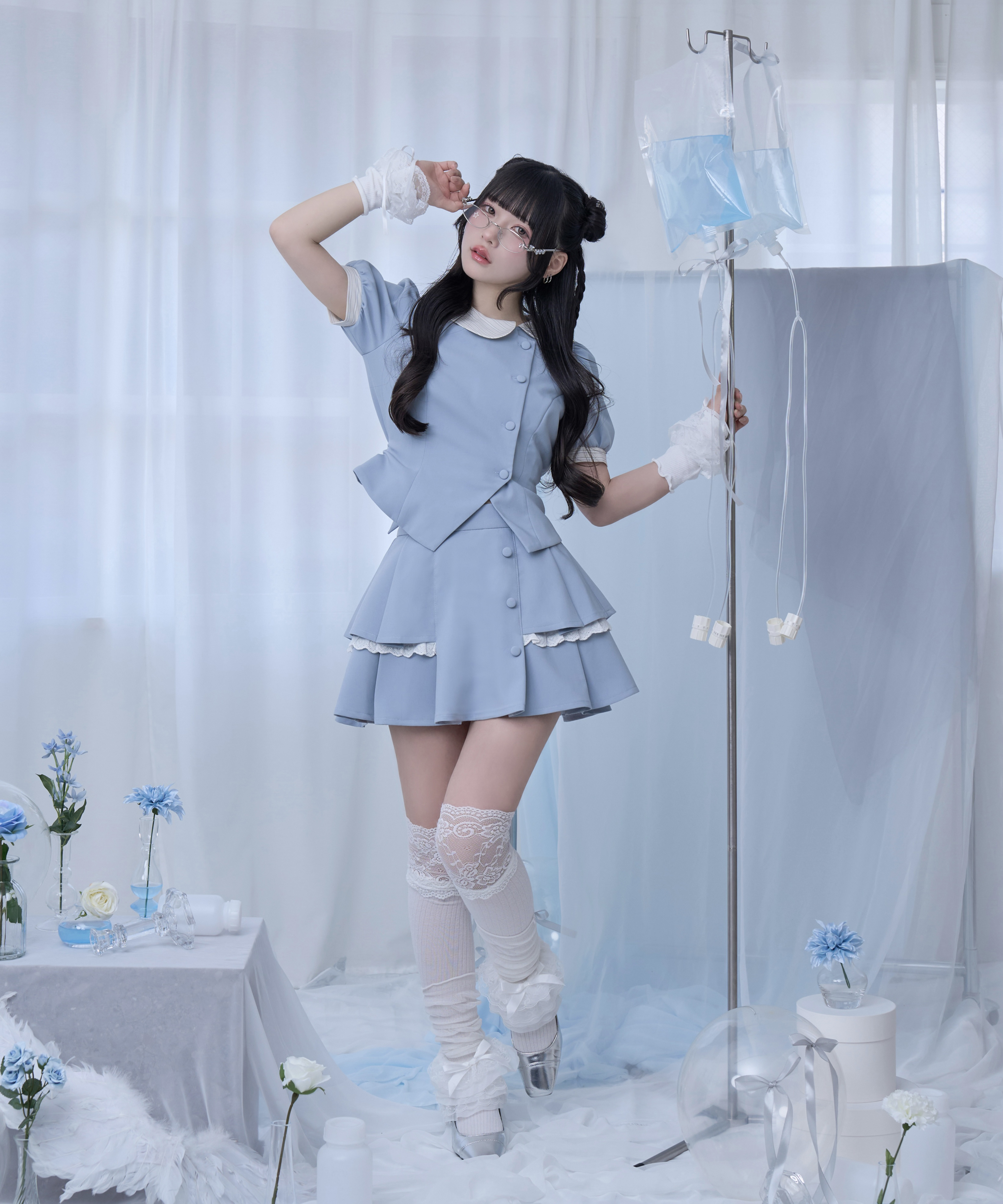 【逃げ水あむcollaboration】アシンメトリー配色セットアップ