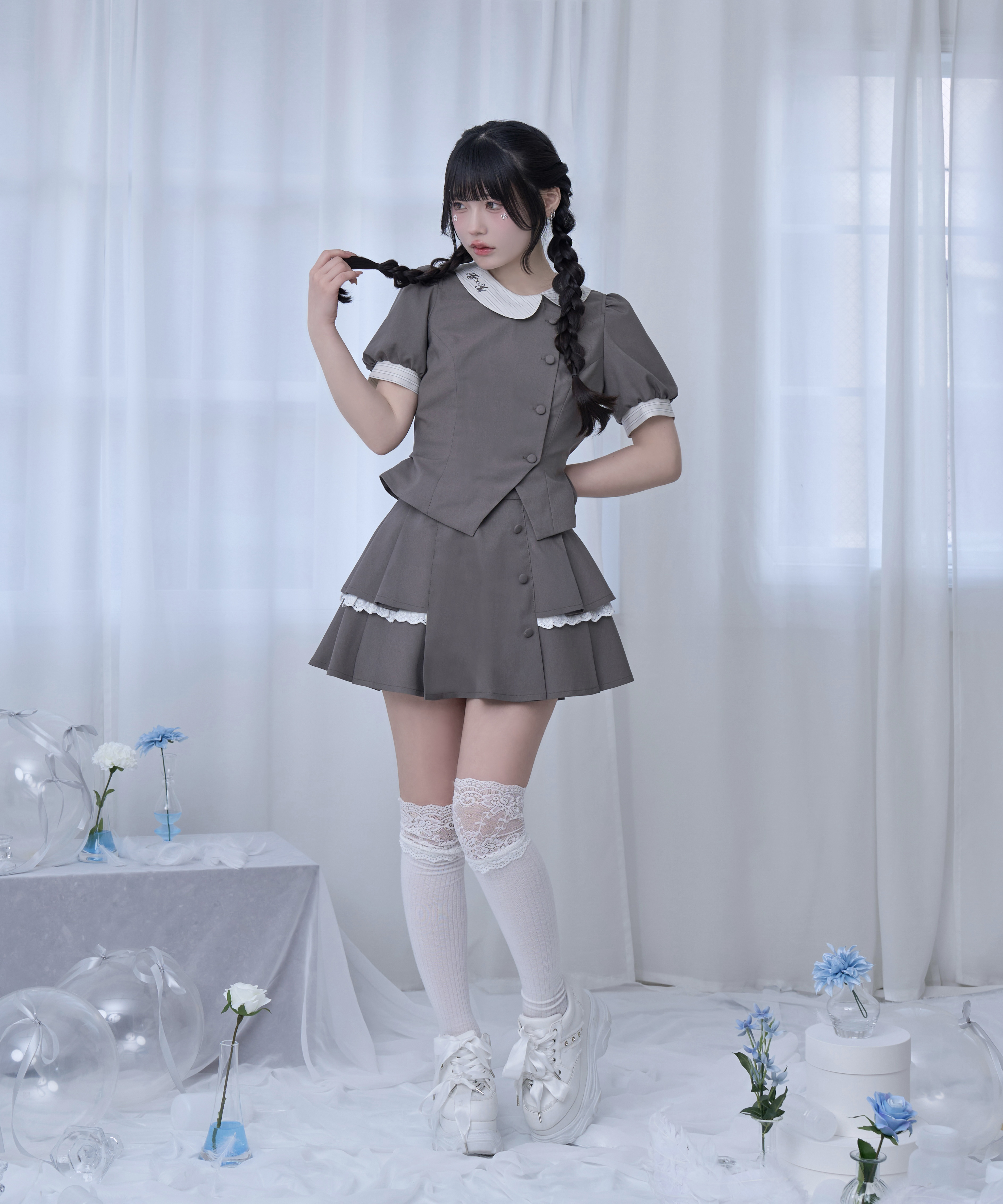 【逃げ水あむcollaboration】アシンメトリー配色セットアップ