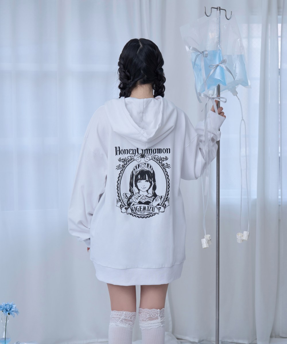 逃げ水あむcollaboration】バックイラストジップパーカー – BUNNY 