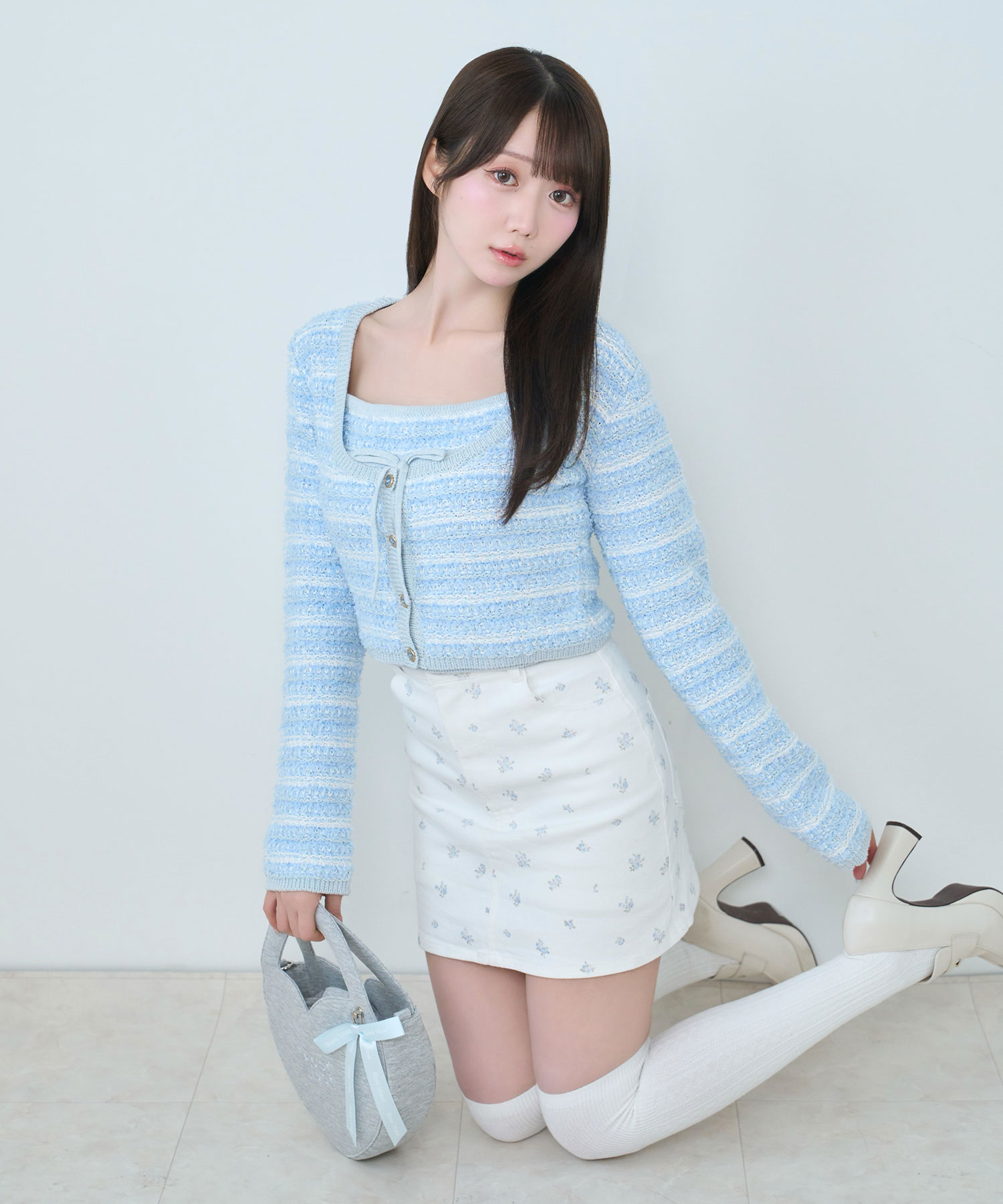 Tweed ensemble knit