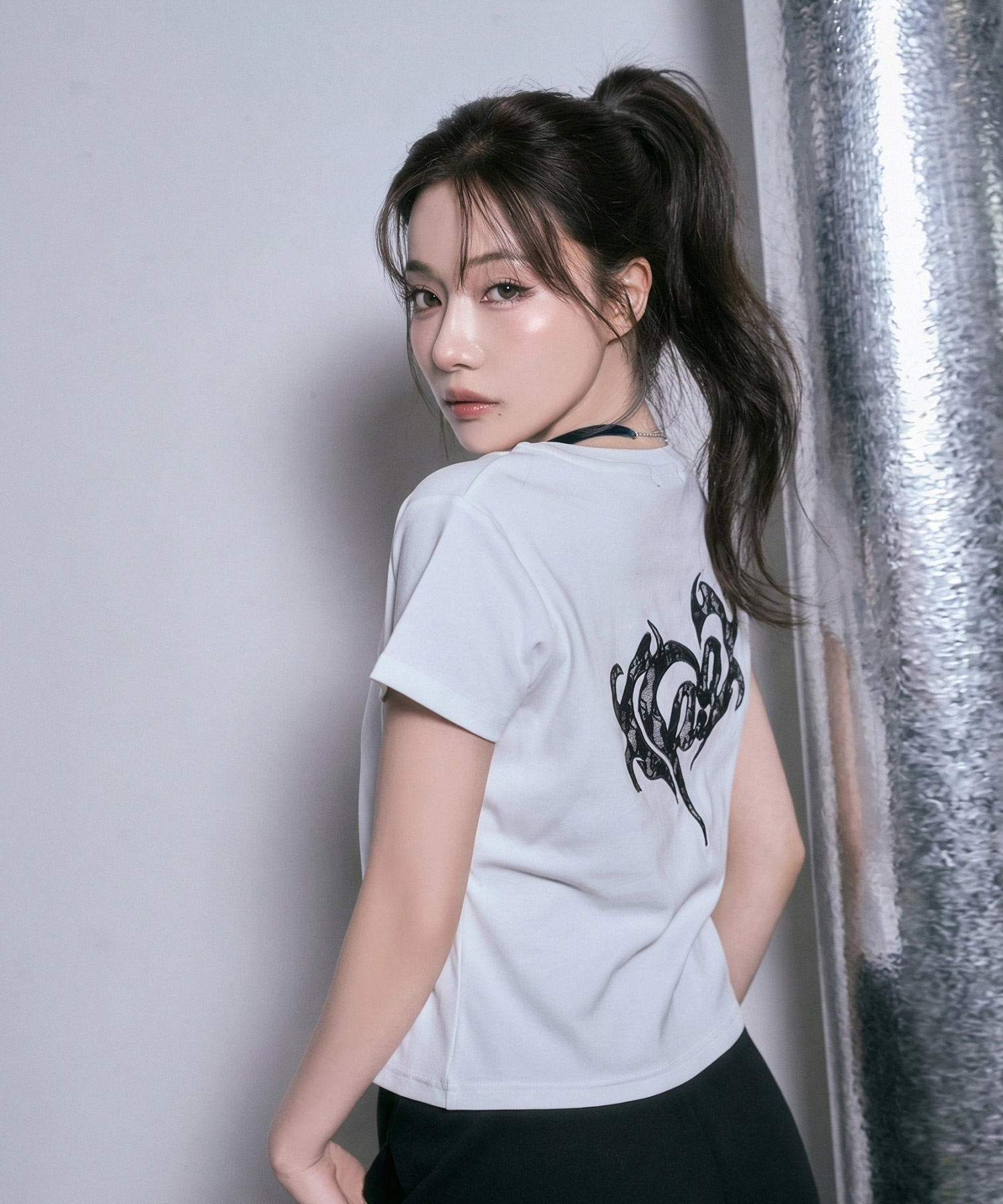 レースハートTシャツ