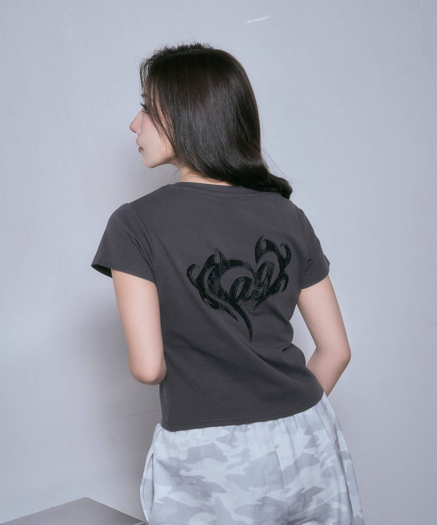 レースハートTシャツ