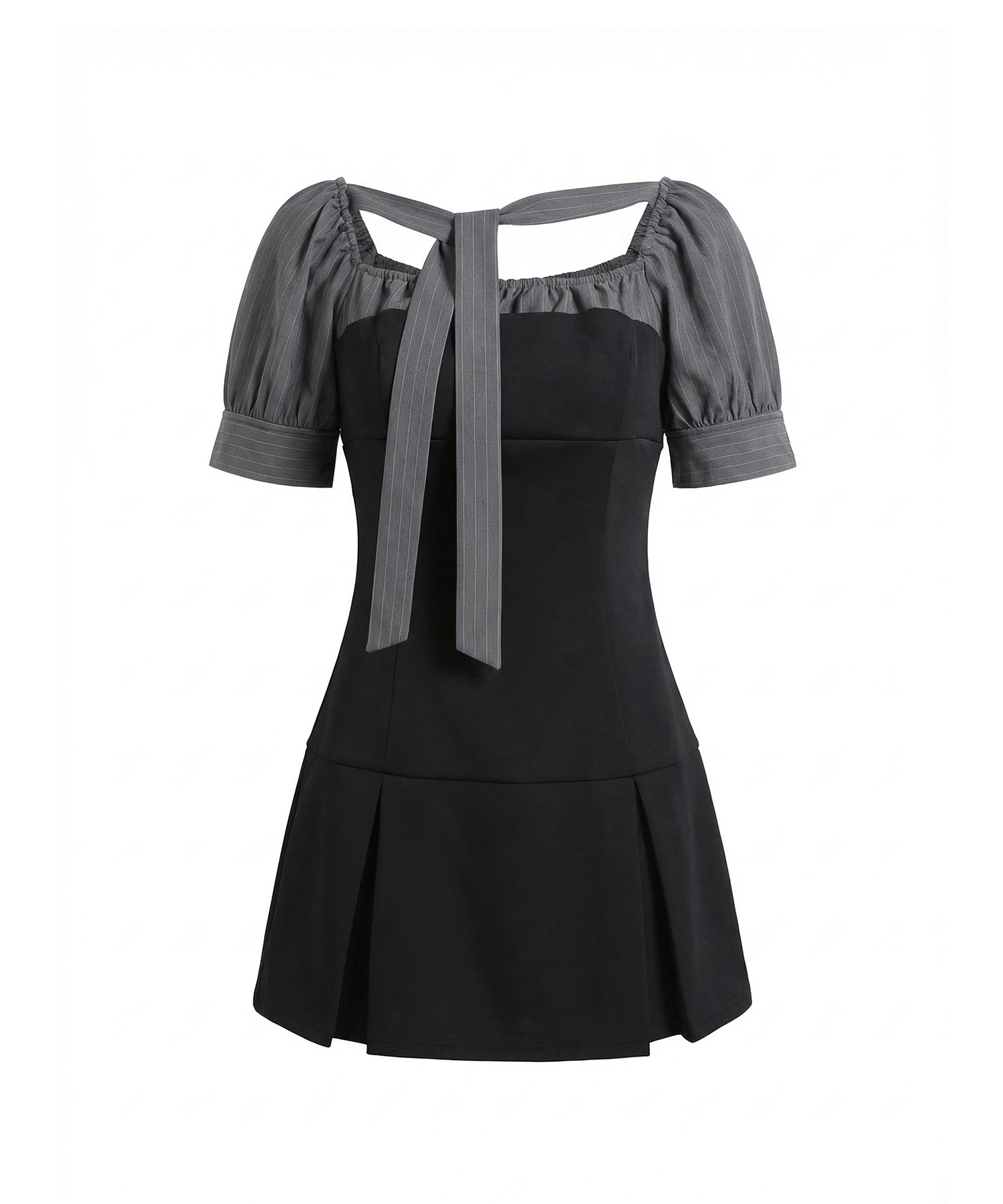 ブラウスレイヤードカットミニワンピ