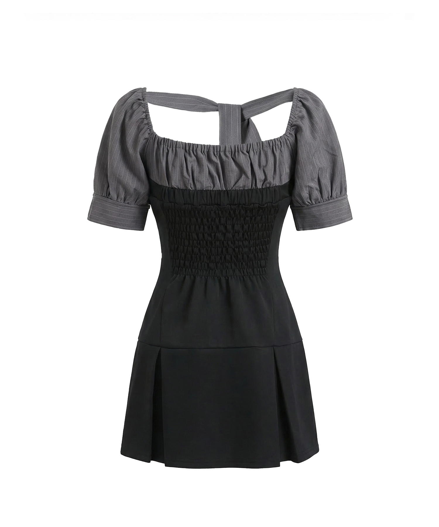 ブラウスレイヤードカットミニワンピ