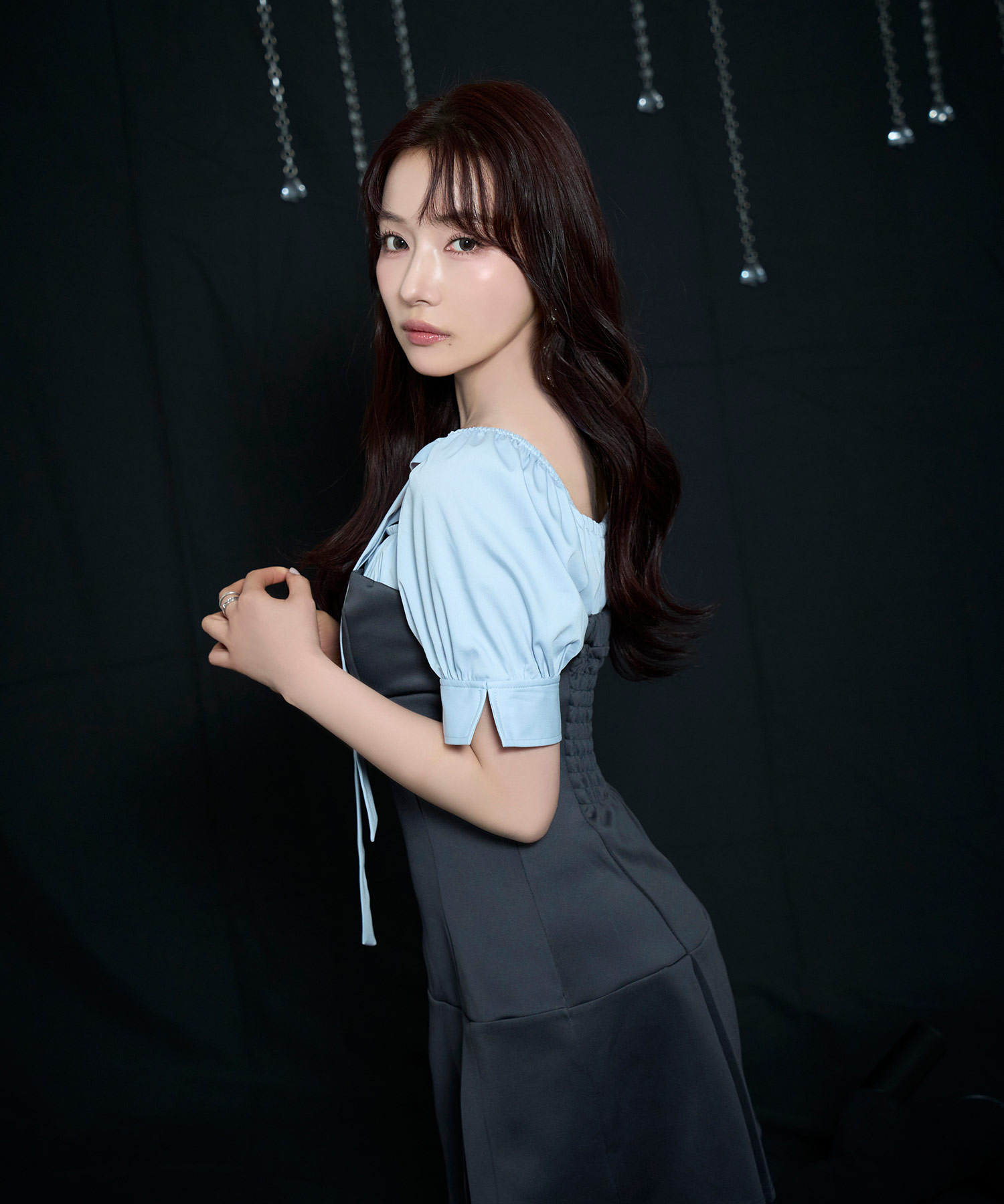 ブラウスレイヤードカットミニワンピ