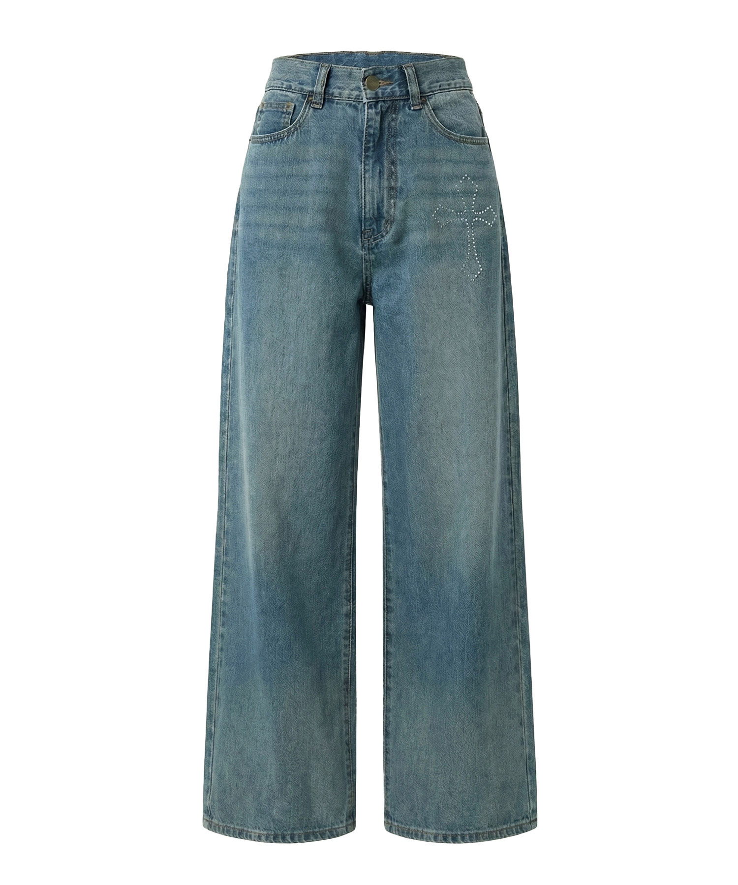 ラインストーンデニムパンツ